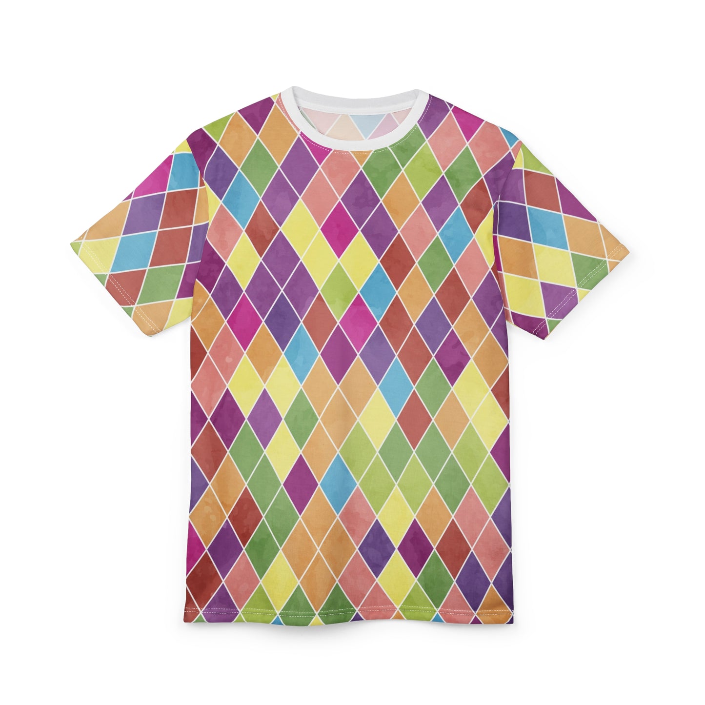 Colorful Geometric Pattern Unisex Tee, Vibrant Casual Wear, Art Tee, Festival Shirt, Summer Outfit, Gift for Him/Her