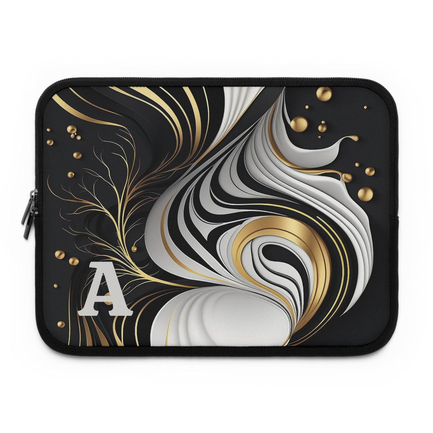Elegant Personalized Laptop Sleeve, Art-Inspired Tech Case, Gift for Students, Professionals, Custom Monogram Sleeve, Stylish Gadget Cover