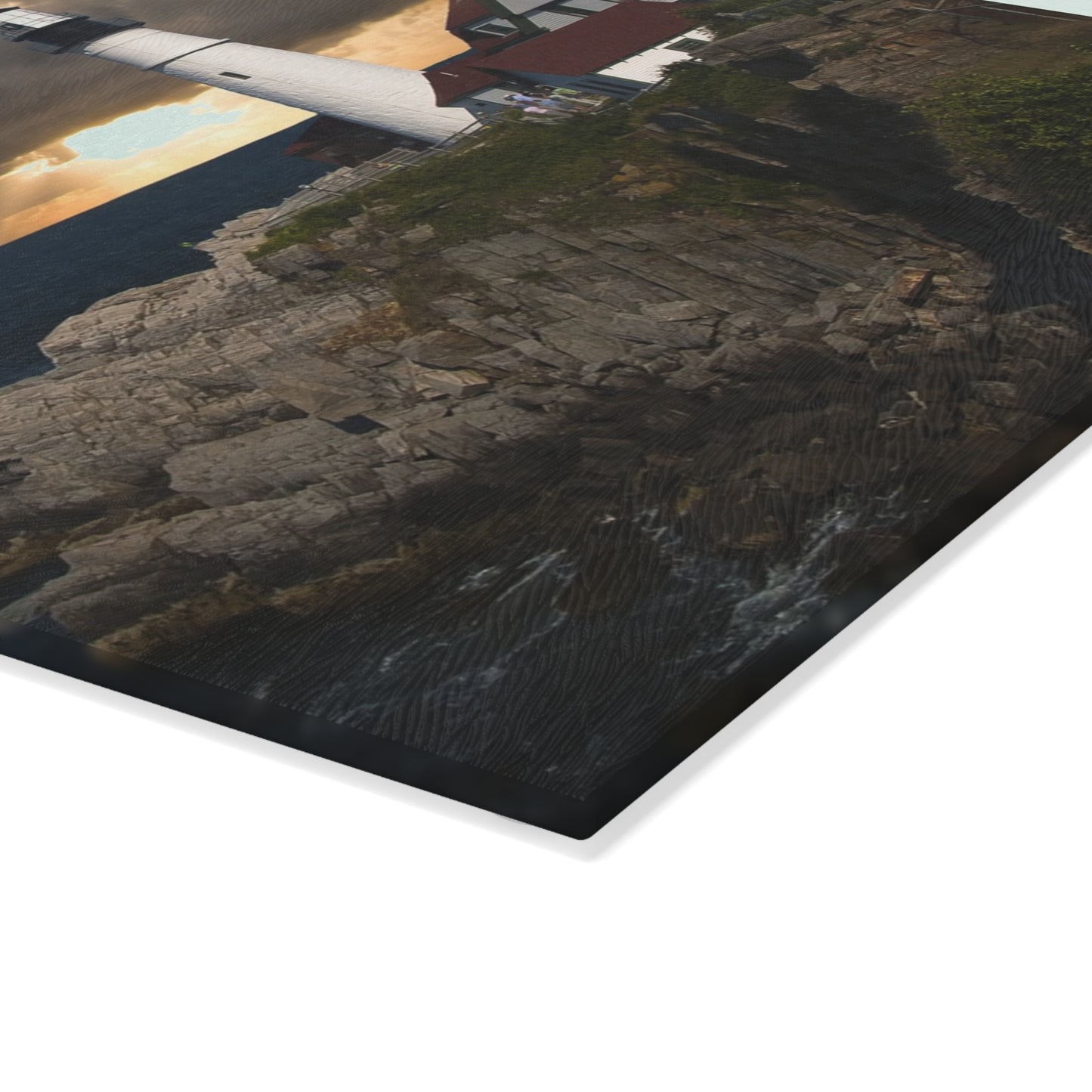 Coastal Lighthouse Glass Cutting Board - Kitchen Decor, Beach House Gift, Unique Cooking Gift, Home and Novelty, Coastal Kitchen Accessory