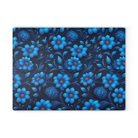 Floral Glass Cutting Board - Kitchen Decor, Gift for Home Chef, Mother's Day, Wedding Present, Cooking Accessories