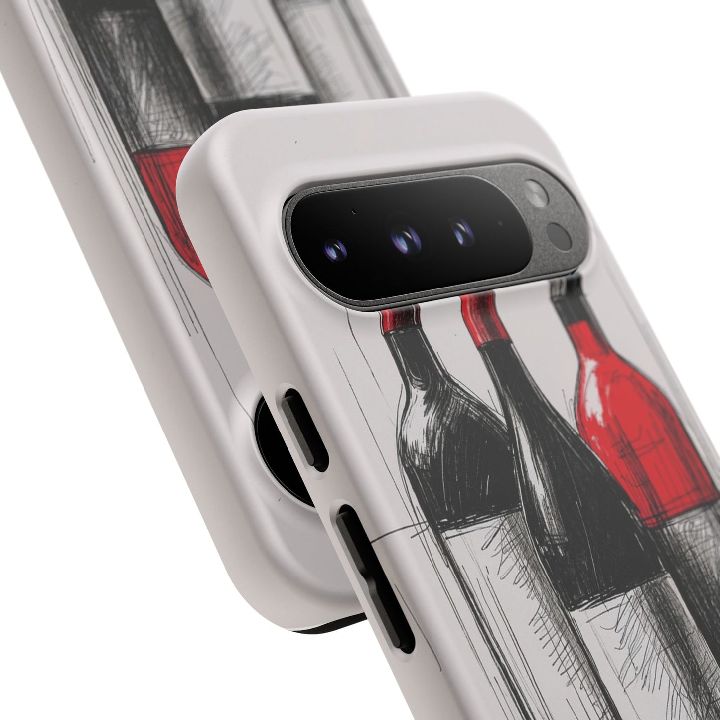 Wine Lover's Phone Case, Tough Phone Cover, Artistic Wine Design, Gift for Wine Enthusiasts, Customizable Case, Unique Wine Art
