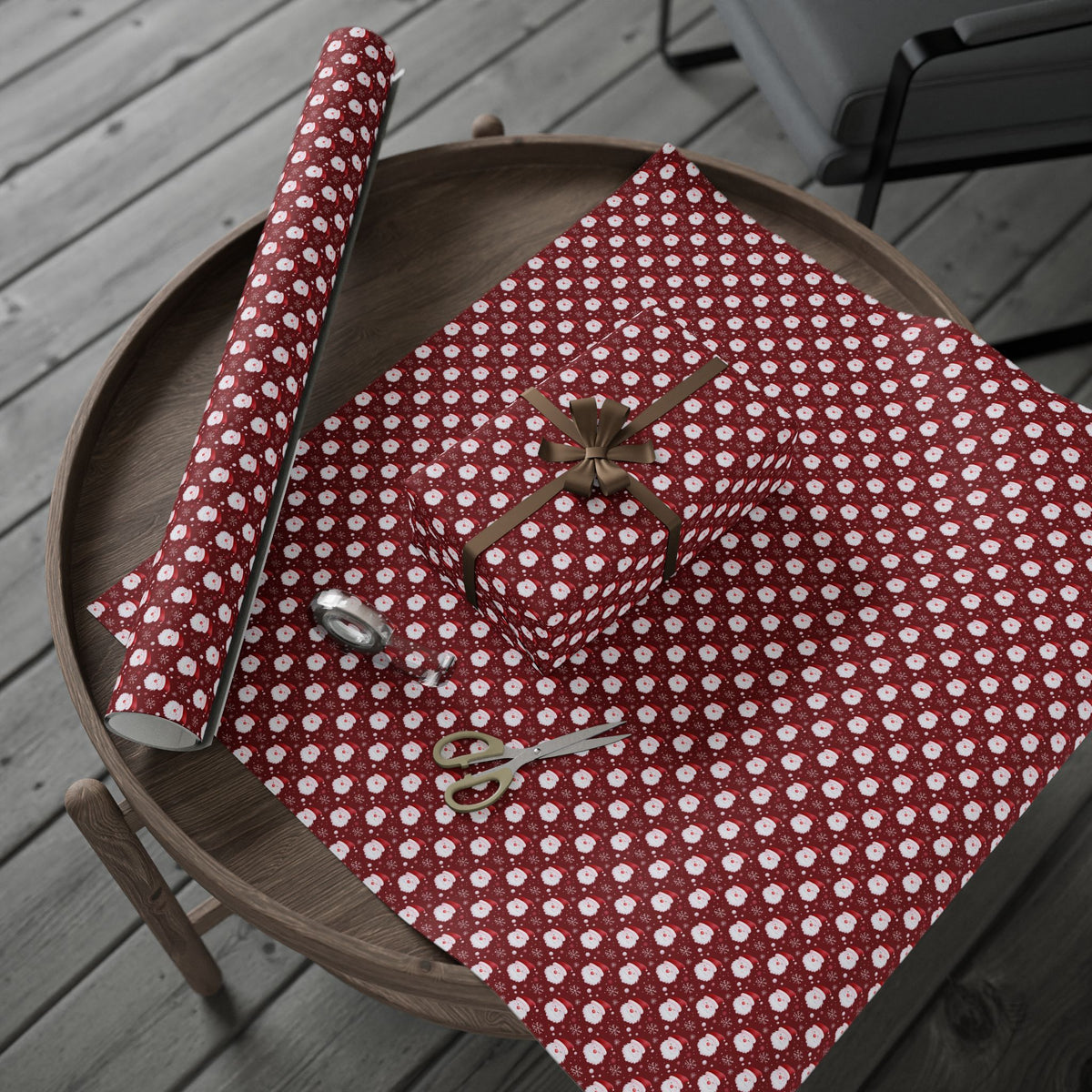 Festive Christmas Wrapping Paper, Holiday Gift Wrap for Presents, Red Snowman Design, Winter Celebrations, Eco-Friendly