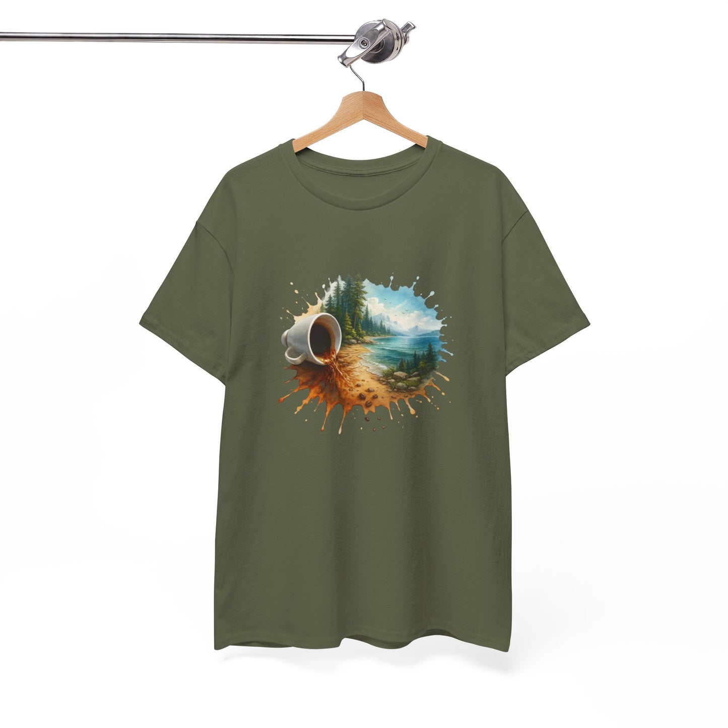 Nature-Inspired Unisex Heavy Cotton Tee, Casual Outfit, Gift for Nature Lovers, Camping Apparel, Outdoor Adventure Shirt