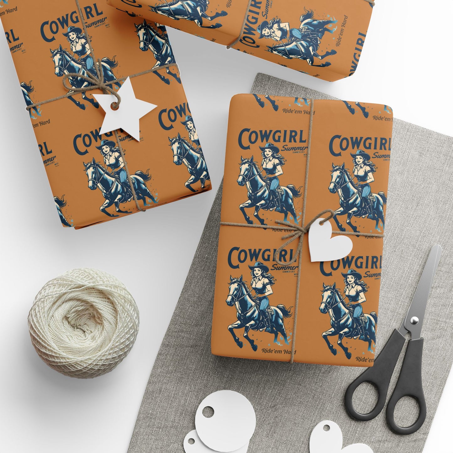 Cowgirl-Themed Wrapping Paper, Perfect for Birthdays, Holidays, Gift Wrapping, Western Parties, Unique Cowgirl Gifts