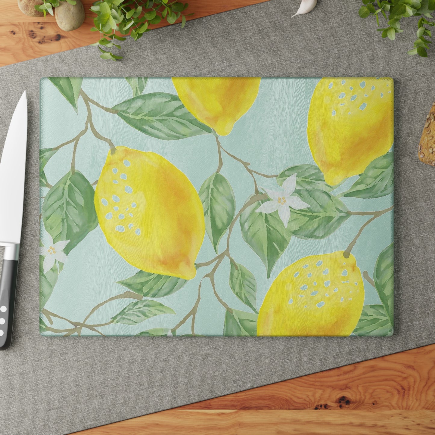Elegant Floral Glass Cutting Board, Kitchen Decor, Unique Gift for Home, Farmhouse Style, Wedding Present, Cooking Accessories