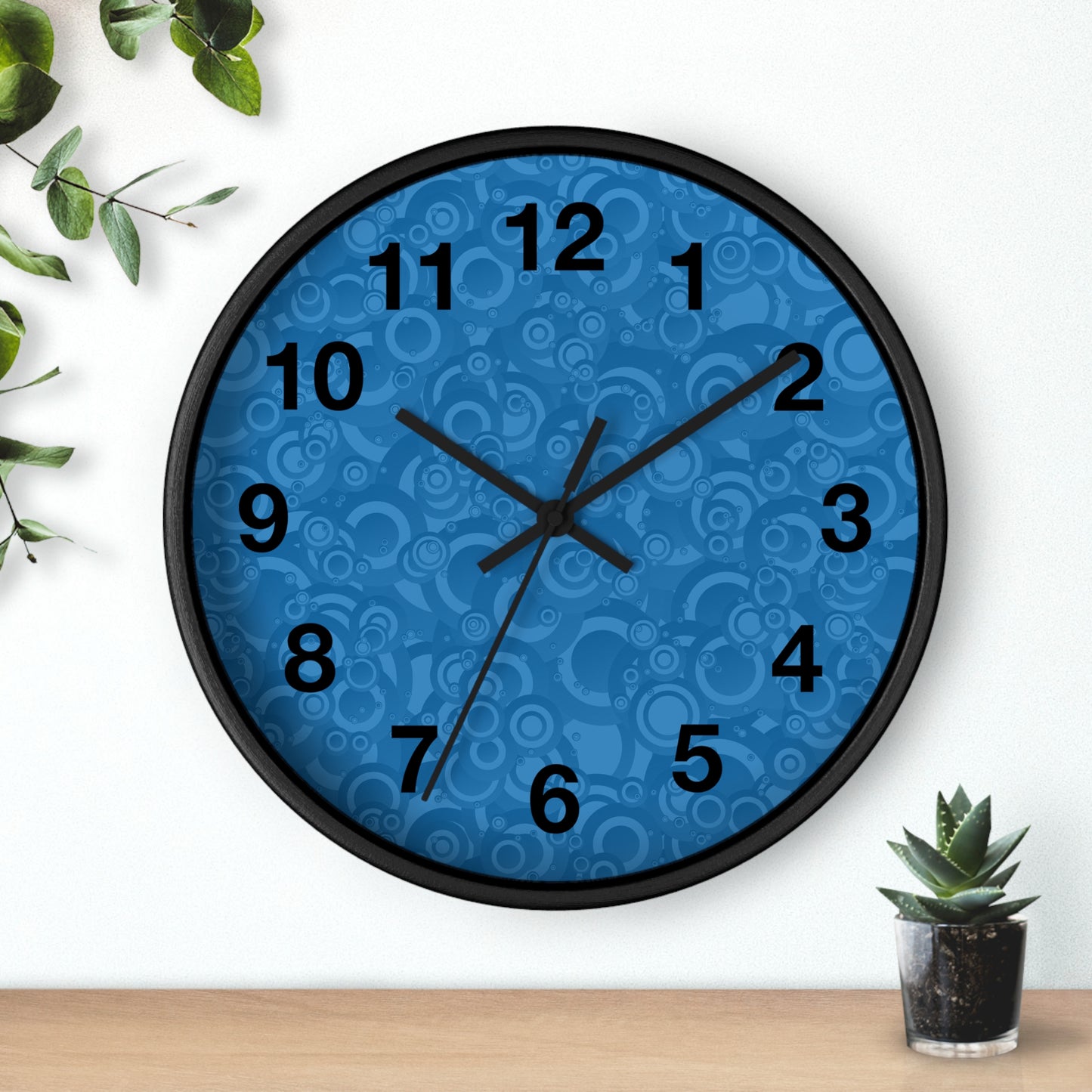 Modern Blue Pattern Wall Clock - Home Decor, Unique Timepiece, Gift Idea, Stylish Wall Art, Office Decor