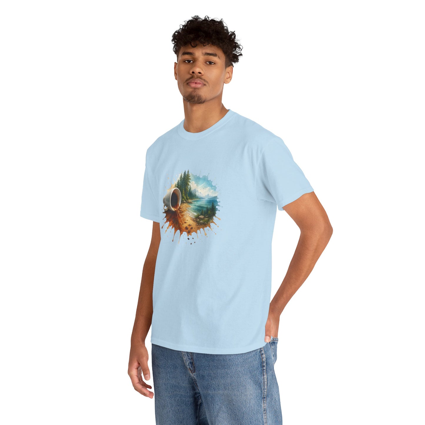 Nature-Inspired Unisex Heavy Cotton Tee, Casual Outfit, Gift for Nature Lovers, Camping Apparel, Outdoor Adventure Shirt