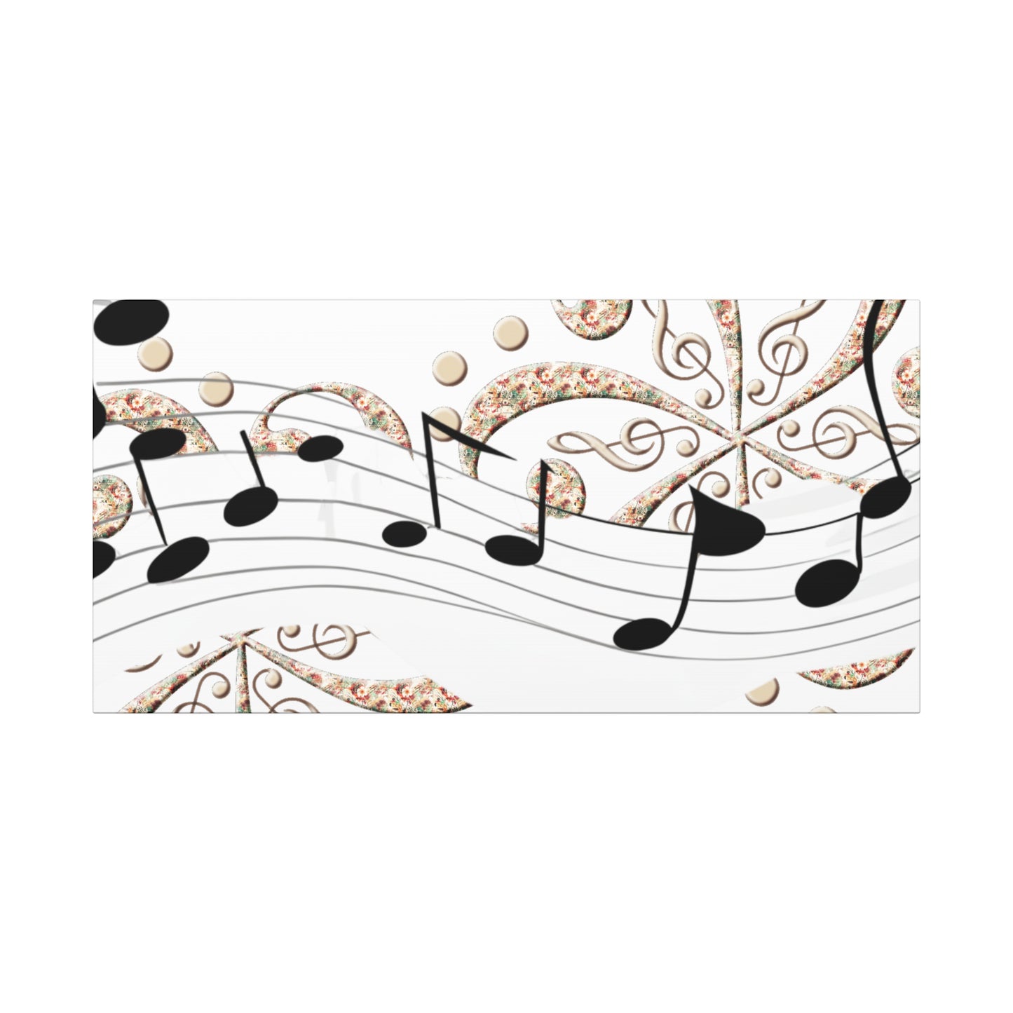 Musical Note Canvas Art, Floral Decor for Home, Music Lover Gift, Wall Art for Musicians, Unique Gift Idea