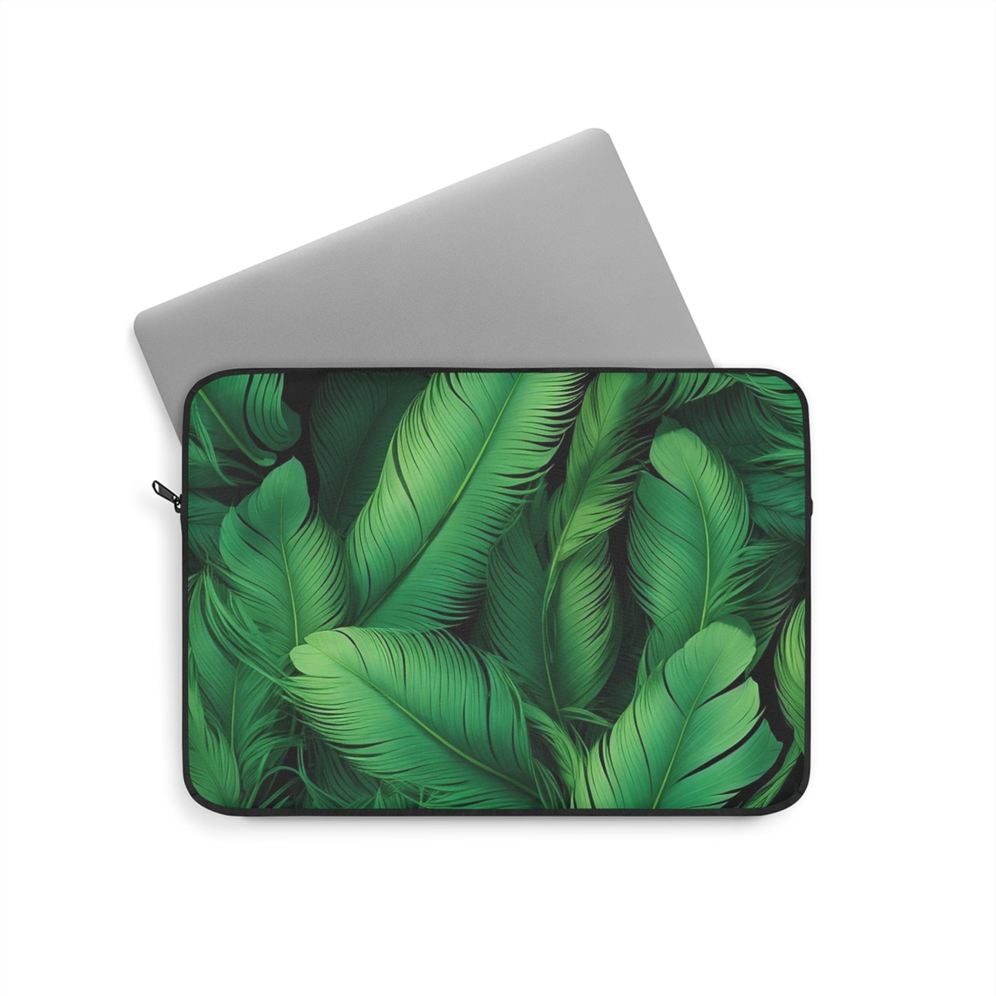 Tropical Leaf Laptop Sleeve, Boho Tech Case, Greenery Computer Bag, Gift for Nature Lovers, Stylish Tech Accessory