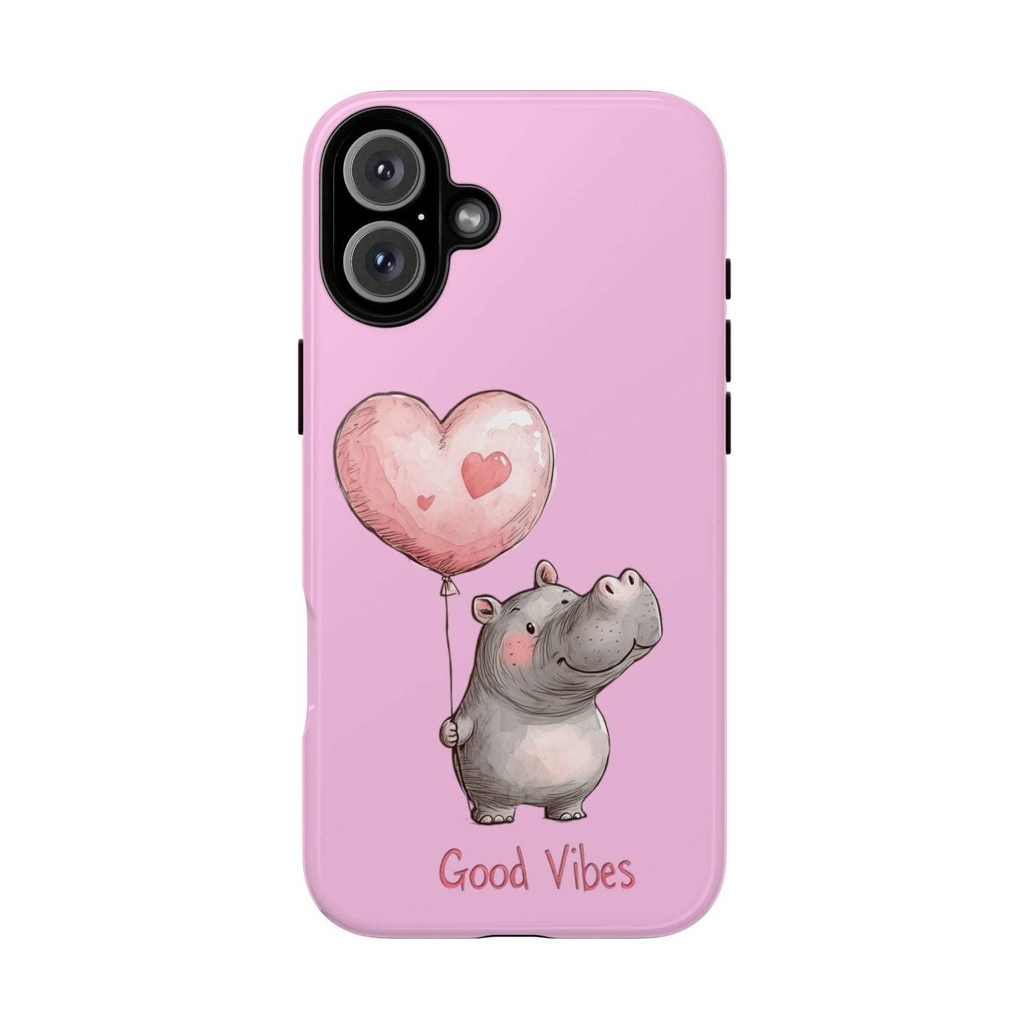 Cute Hippo Phone Case | Good Vibes, Gift for Friends, Cute Phone Accessories, Animal Lover Gift, Happy Phone Cover