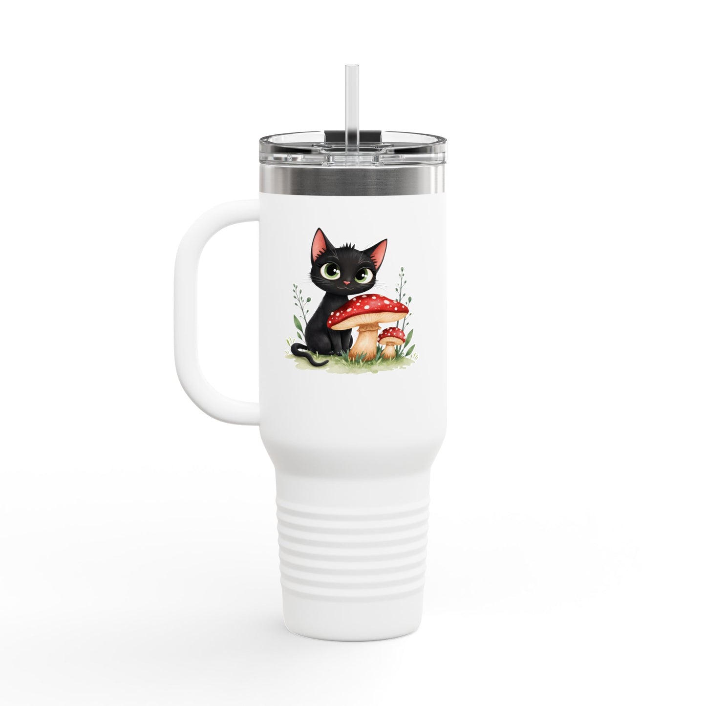 Cute Cat & Bunny Insulated Travel Mug - 40oz Drink Holder for Coffee, Tea, Gifts, Animal Lover, Travel