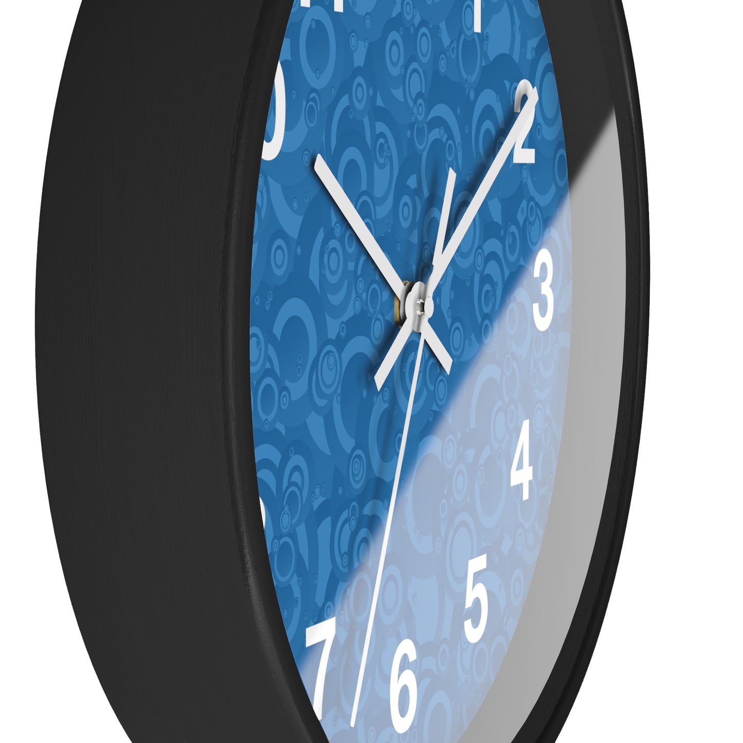 Modern Abstract Wall Clock, Home Decor, Unique Gift, Blue Pattern Clock, Wall Art for Living Room, Office Decor