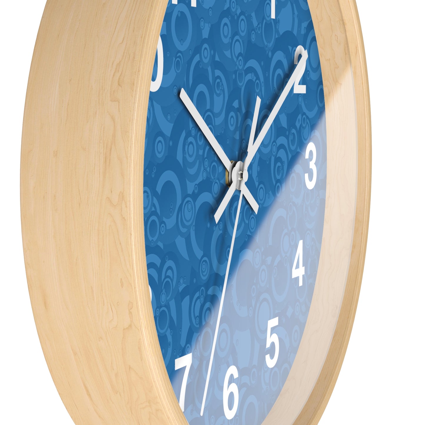 Modern Abstract Wall Clock, Home Decor, Unique Gift, Blue Pattern Clock, Wall Art for Living Room, Office Decor