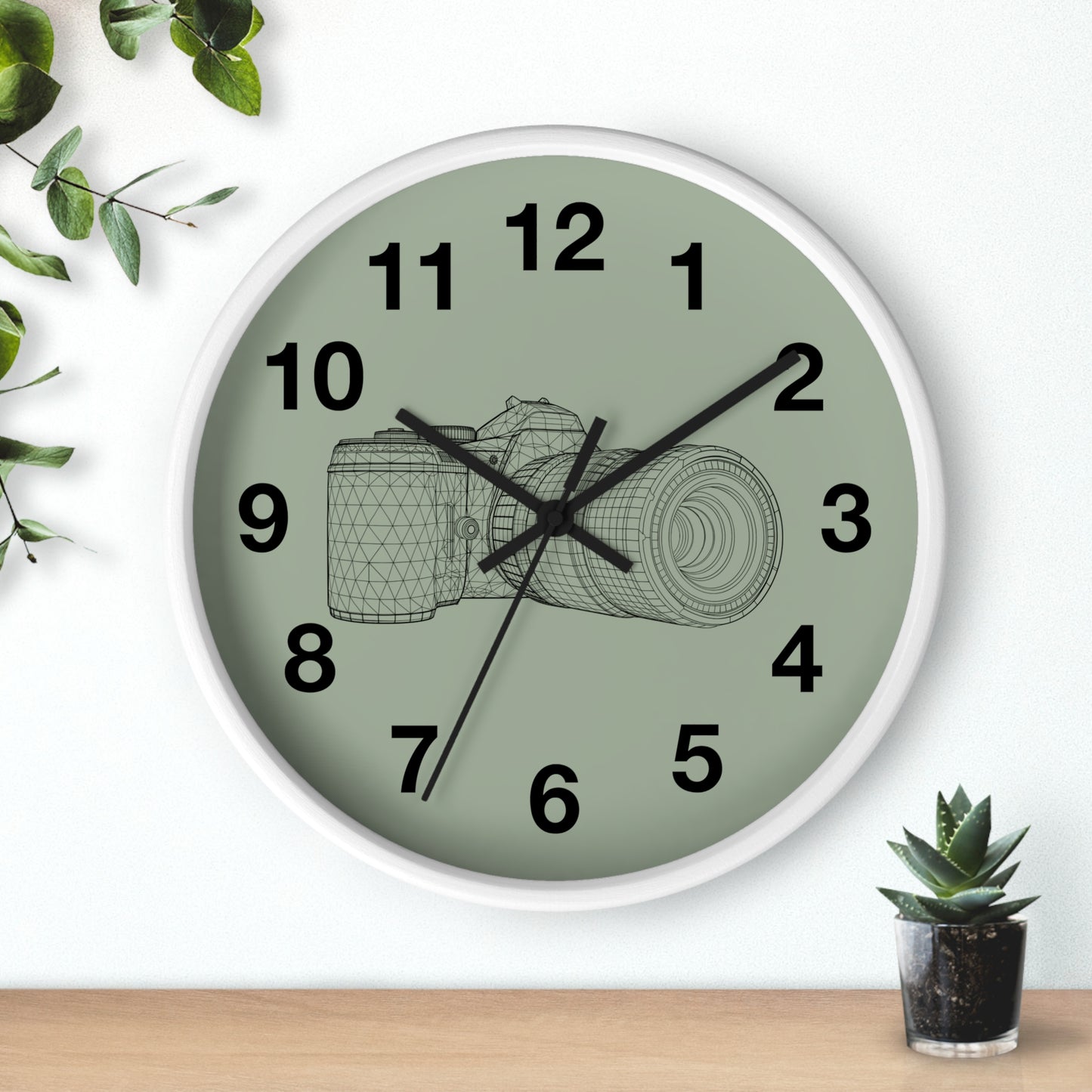 Photography Themed Wall Clock, Unique Gift for Photographers, Blue Clock, Home Decor, Creative Wall Art, Photography Lover