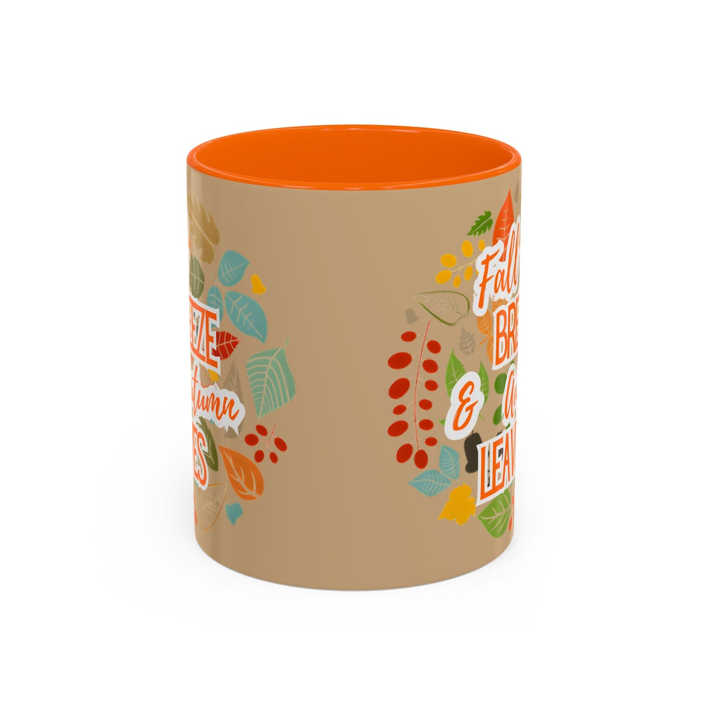 Fall Breeze & Leaves Coffee Mug, Autumn Mug, Seasonal Drinkware, Cozy Kitchen Decor, Perfect Gift for Fall Lovers