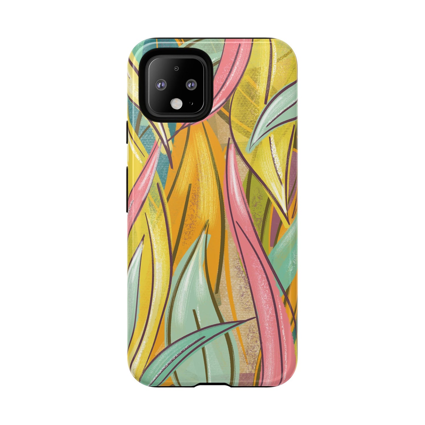 Vibrant Phone Case with Colorful Leaf Design, Tough Cases for Nature Lovers, Eco-Friendly Gift, Summer Vibes, Floral Phone Cover