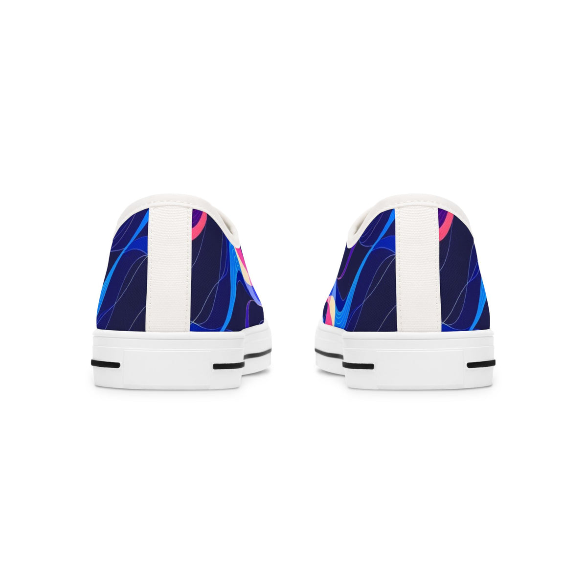 Women's Low Top Sneakers — Blue Purple Swirl Graphic Casual Shoes
