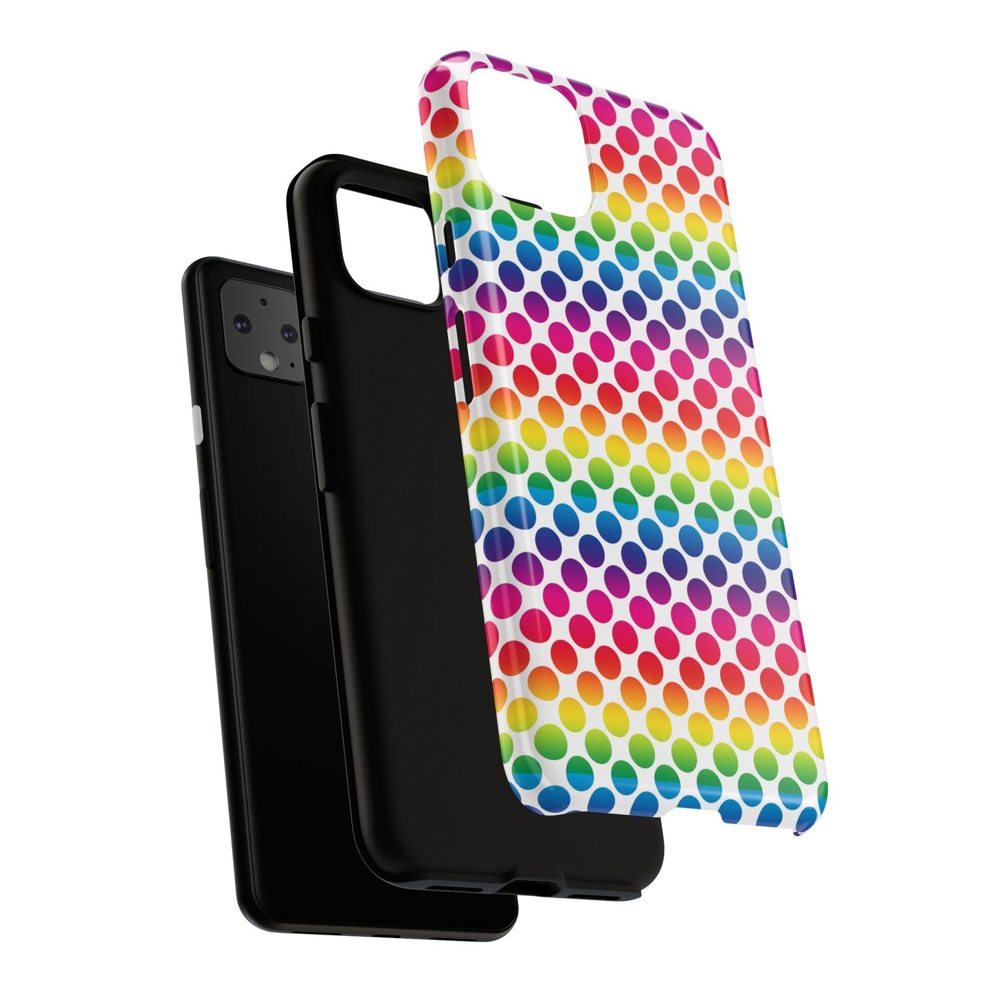 Rainbow Dot Phone Case, Colorful Phone Cover, Fun Phone Accessory, Gift for Friends, Trendy Mobile Case