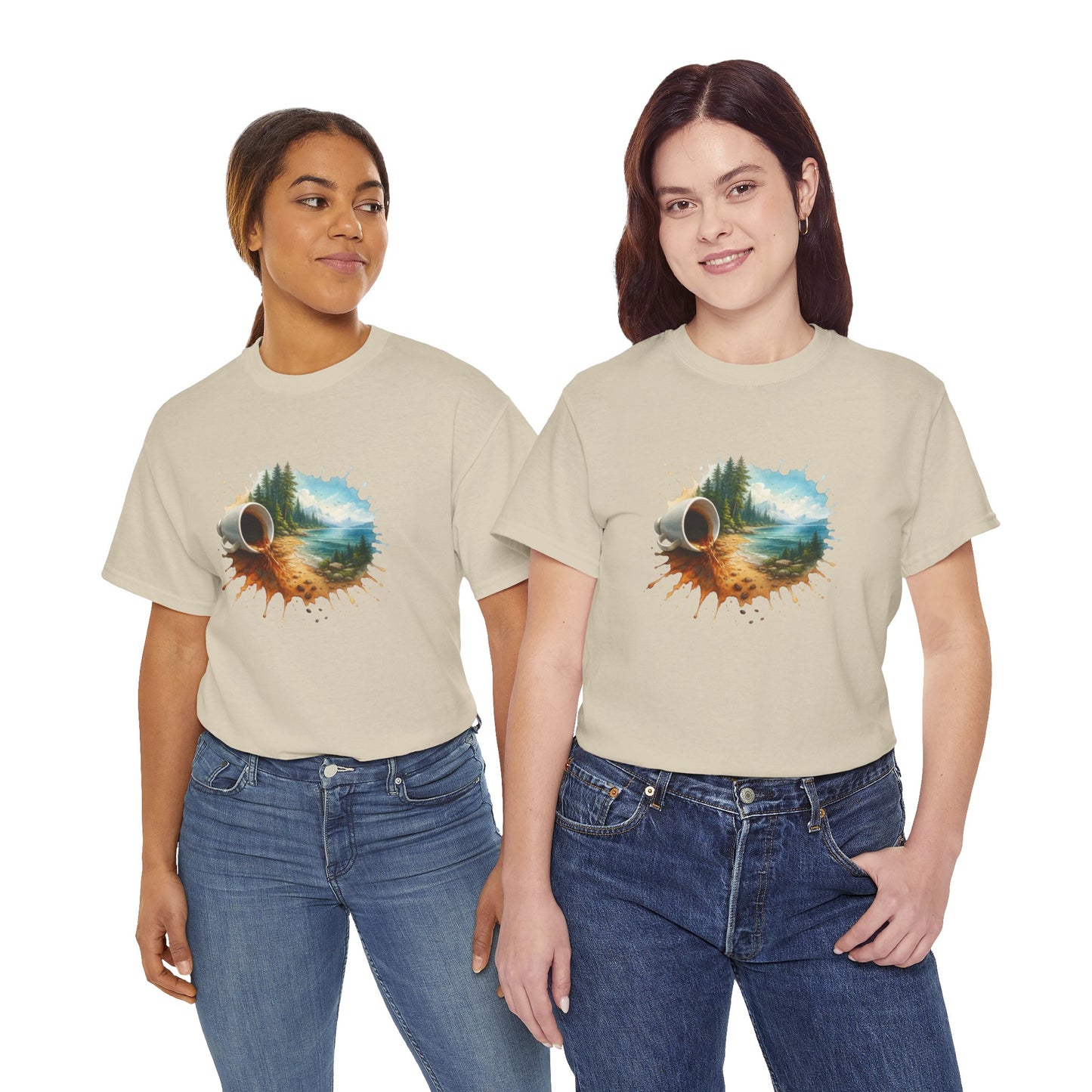 Nature-Inspired Unisex Heavy Cotton Tee, Casual Outfit, Gift for Nature Lovers, Camping Apparel, Outdoor Adventure Shirt