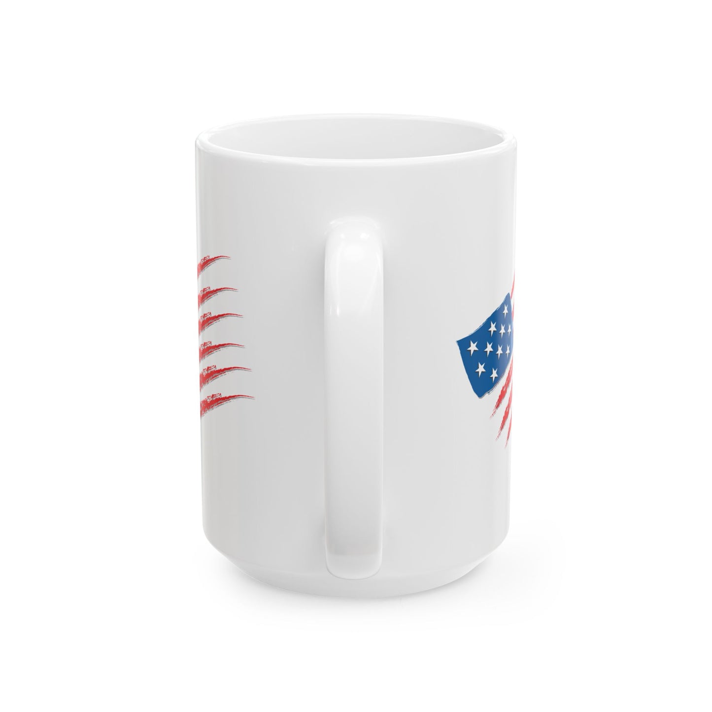 Patriotic Ceramic Mug - 11oz & 15oz - Ideal for July 4th, Memorial Day, Veteran's Day, Gifts for Veterans, Americana Decor