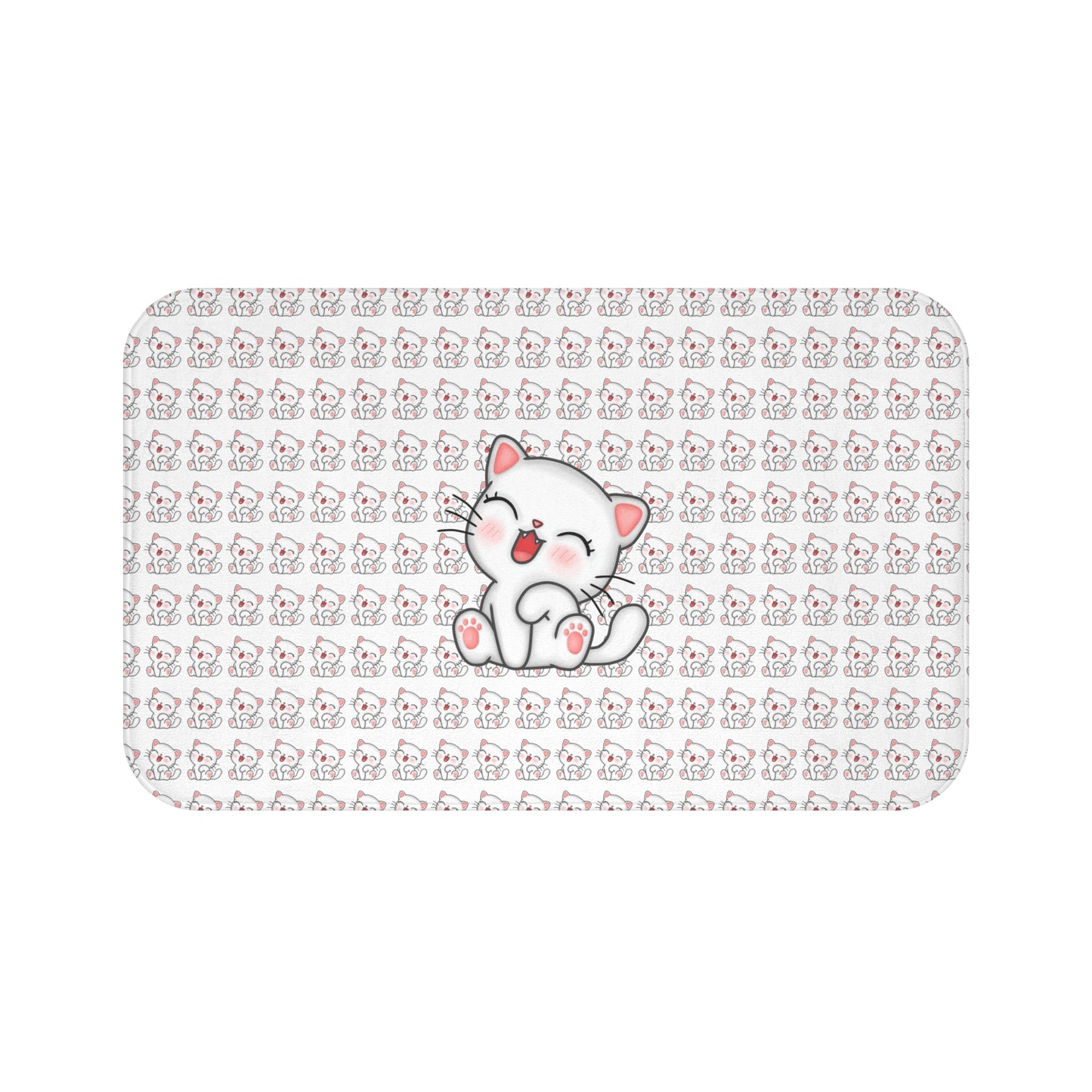 Cute Cat Bath Mat, Adorable Kitty Bath Decor, Cat Lover Gift, Bathroom Accessory, Fun Cat Design for Kids, Cozy Home Decor
