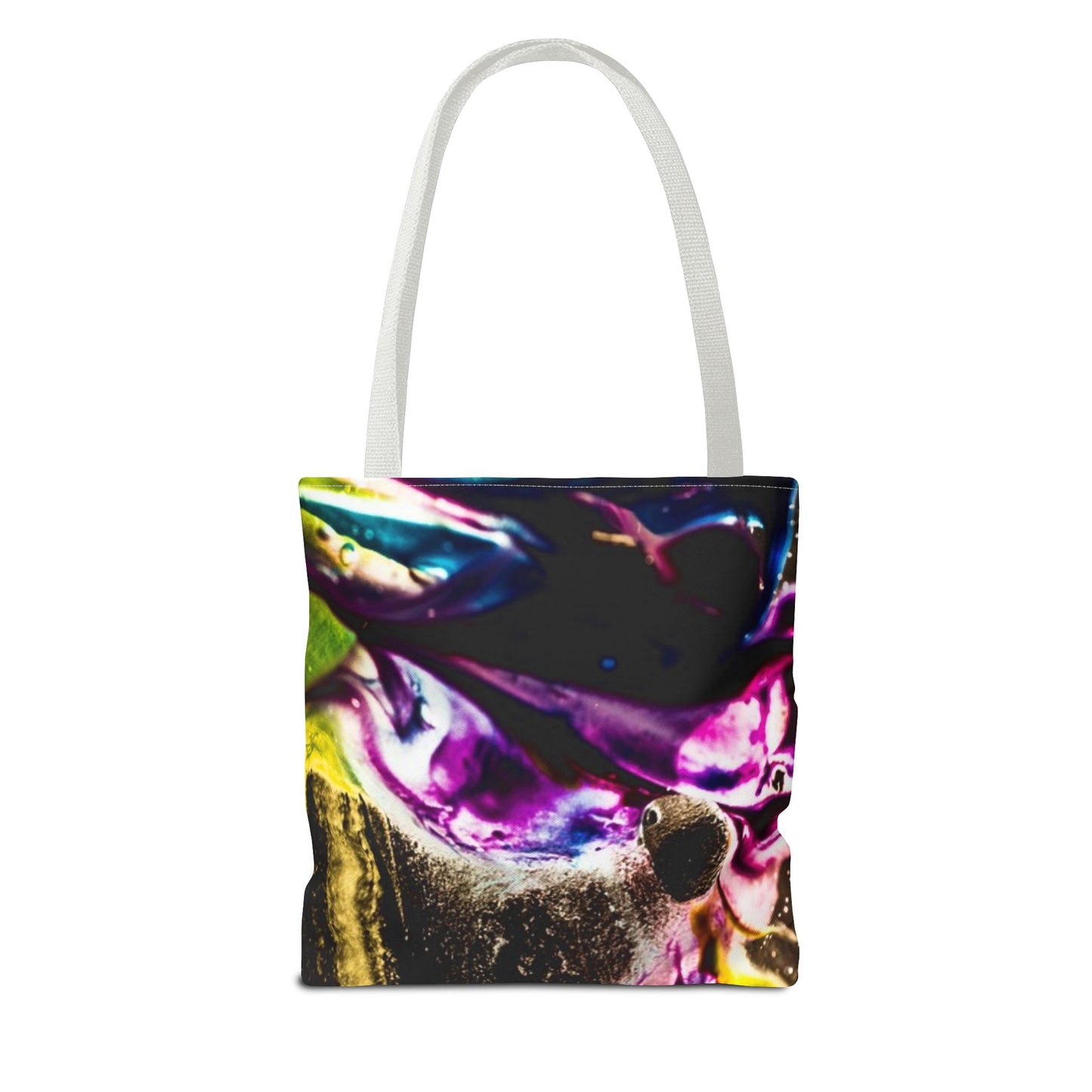 Vibrant Abstract Art Tote Bag, Colorful Reusable Shopper