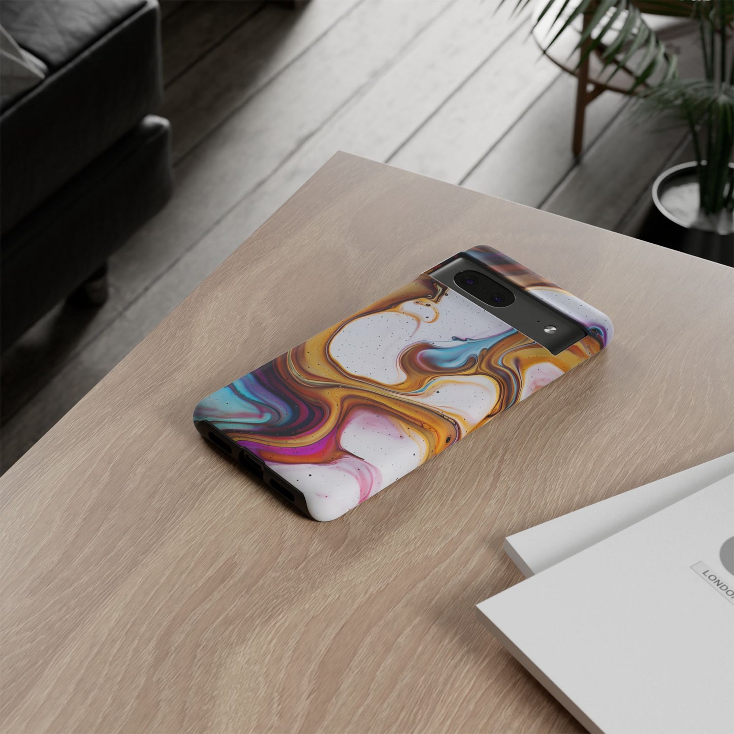 Artistic Phone Case, Tough Cases with Colorful Marble Design