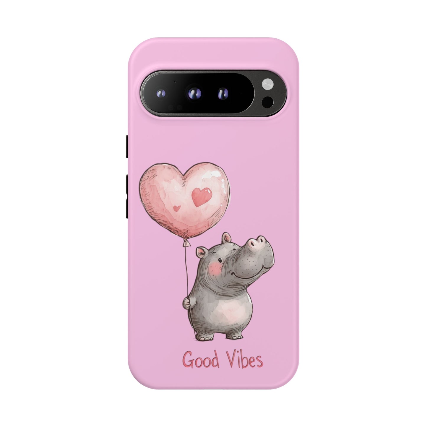 Cute Hippo Phone Case | Good Vibes, Gift for Friends, Cute Phone Accessories, Animal Lover Gift, Happy Phone Cover