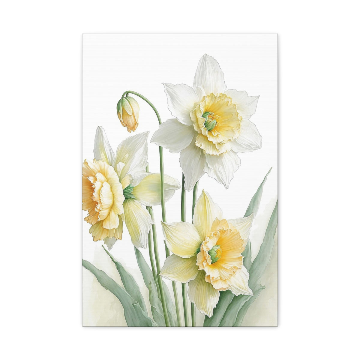 Matte Canvas, Stretched, 1.25" beautiful flowers white and yellow.
