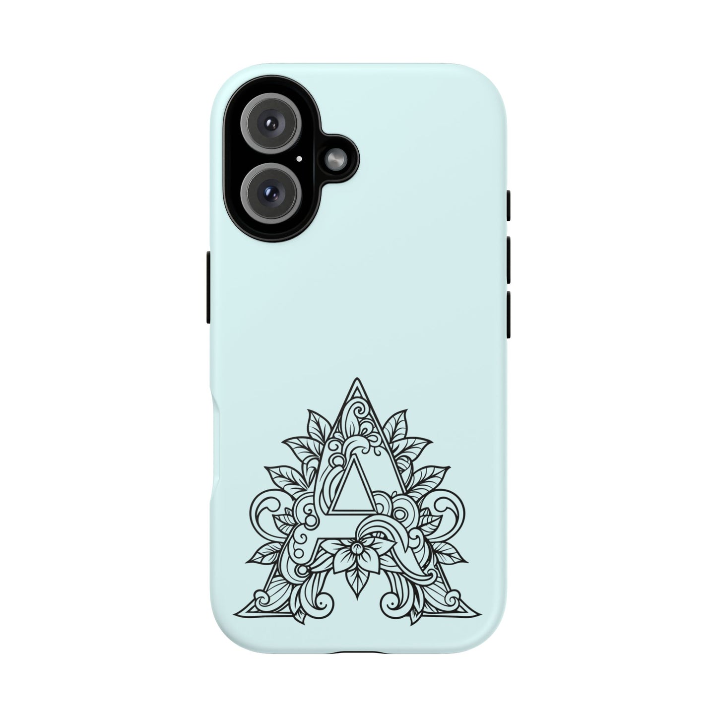 Personalized Tough Phone Case, Floral Monogram Cell Phone Cover, Custom Protective Case, Unique Gift, Birthday, Graduation