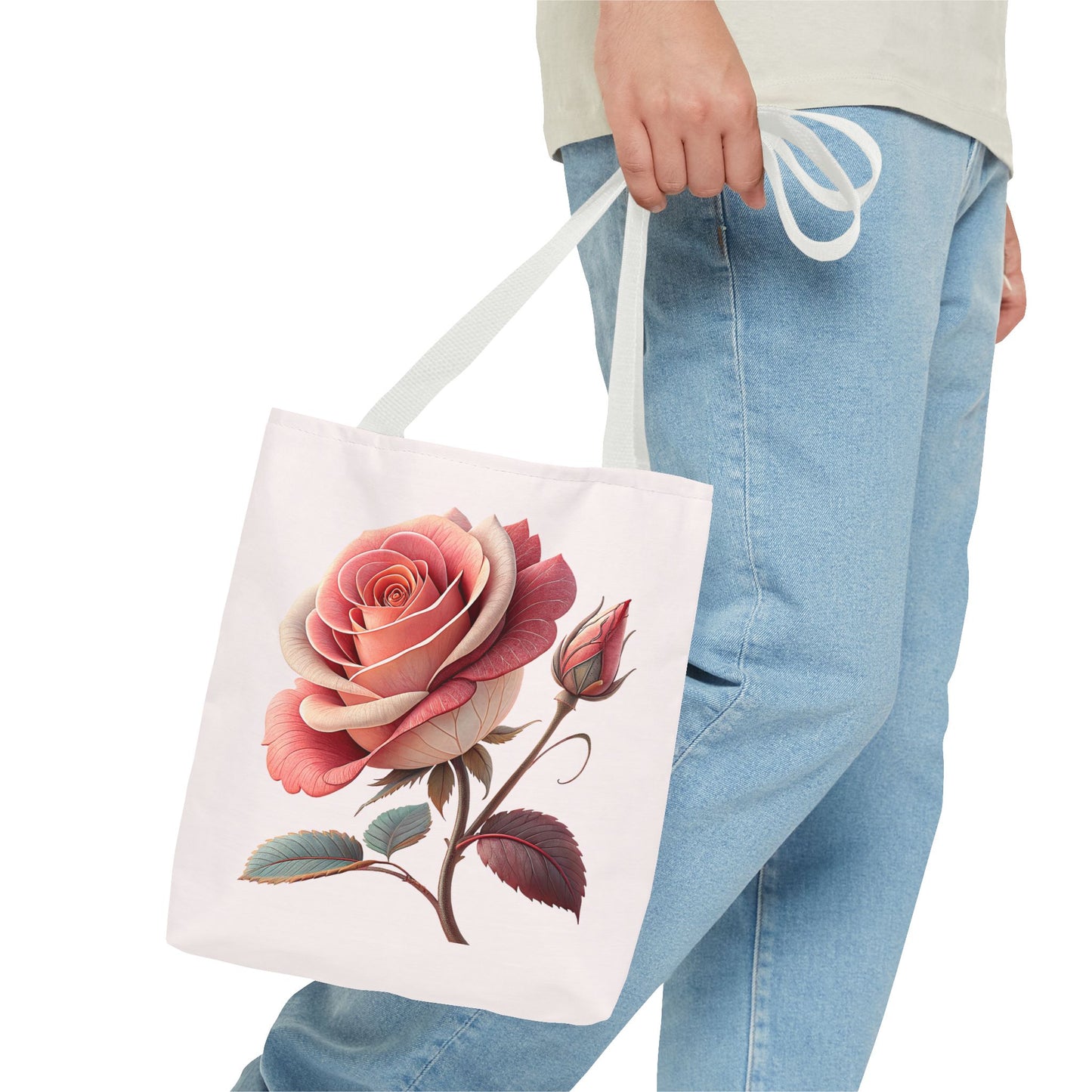 Romantic Floral Tote Bag, Rose Design, Chic Bag, Stylish Carryall, Perfect Gift for Her, Everyday Use, Eco-Friendly