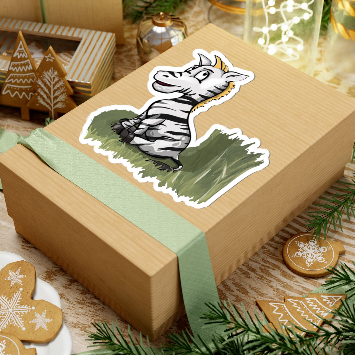 Cute Zebra Kiss-Cut Stickers, Animal Stickers, Laptop Decor, Kids Room Accessories, Fun Party Favors, Gift Items