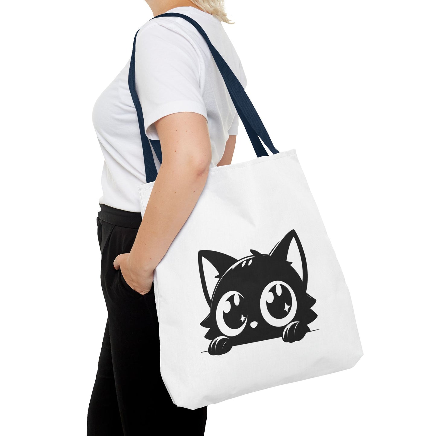 Adorable Cat Face Tote Bag | Cute Kitten Shopping Bag | Gift for Cat Lovers | Everyday Use | Eco-Friendly Accessory