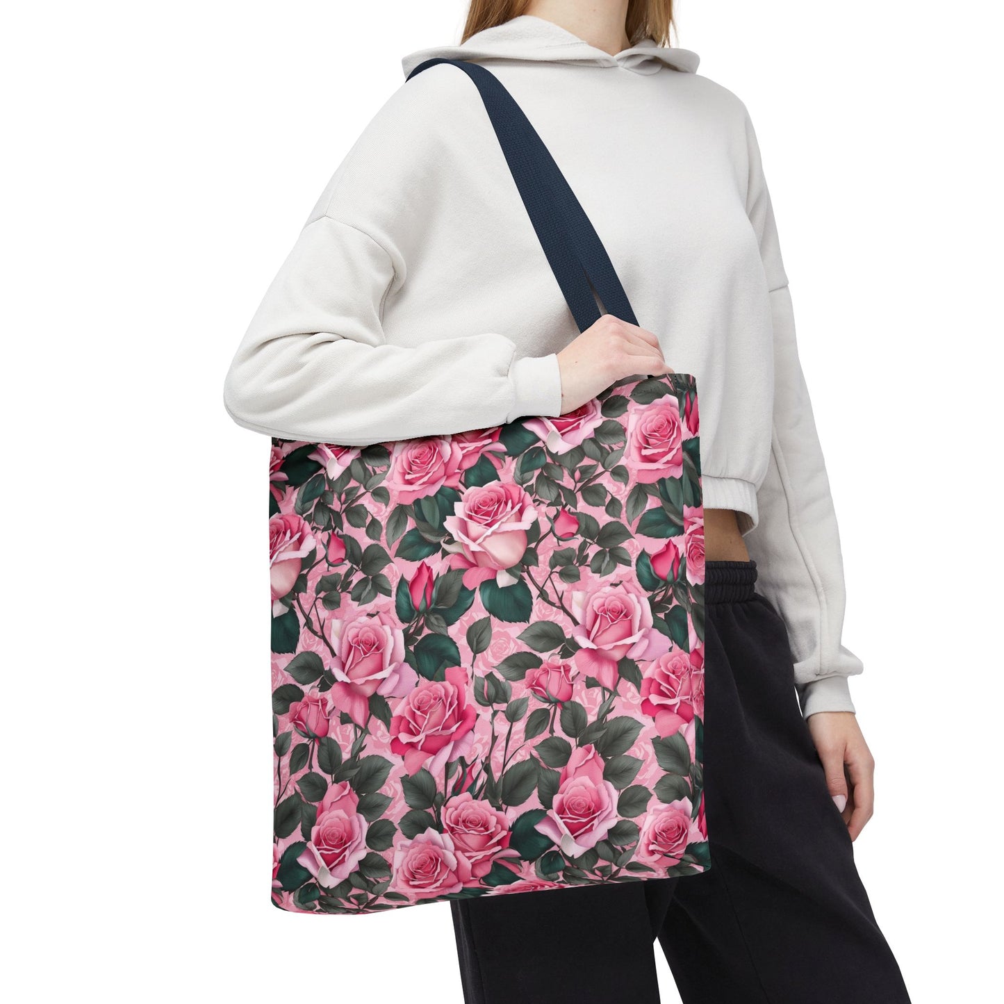 Pretty Pink Floral Tote Bag, Stylish Reusable Bag, Shopping Tote, Gift for Her, Eco-Friendly, Mother's Day Gift
