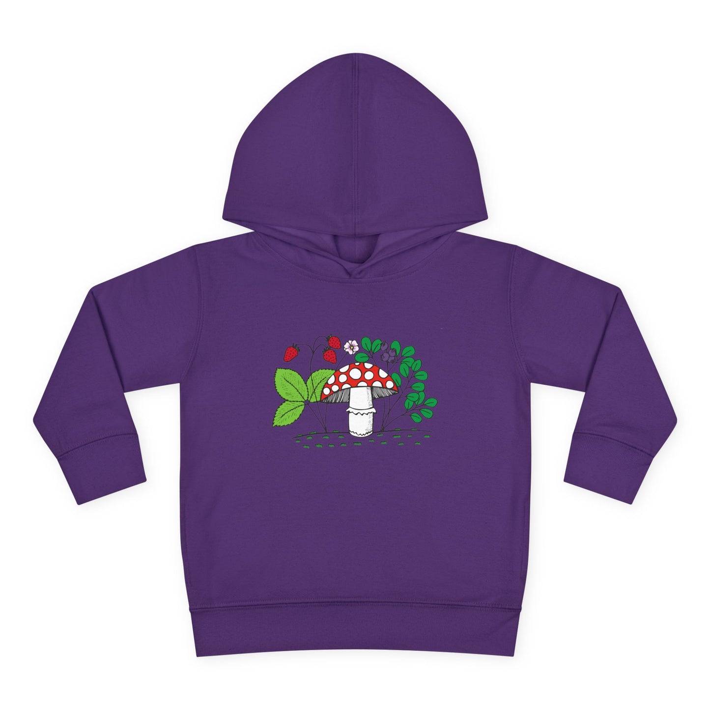 Whimsical Toddler Pullover Fleece Hoodie, Cute Sweater for Kids, Cozy Fall Fashion, Mushroom Design, Halloween Outfit, Gift for Toddlers