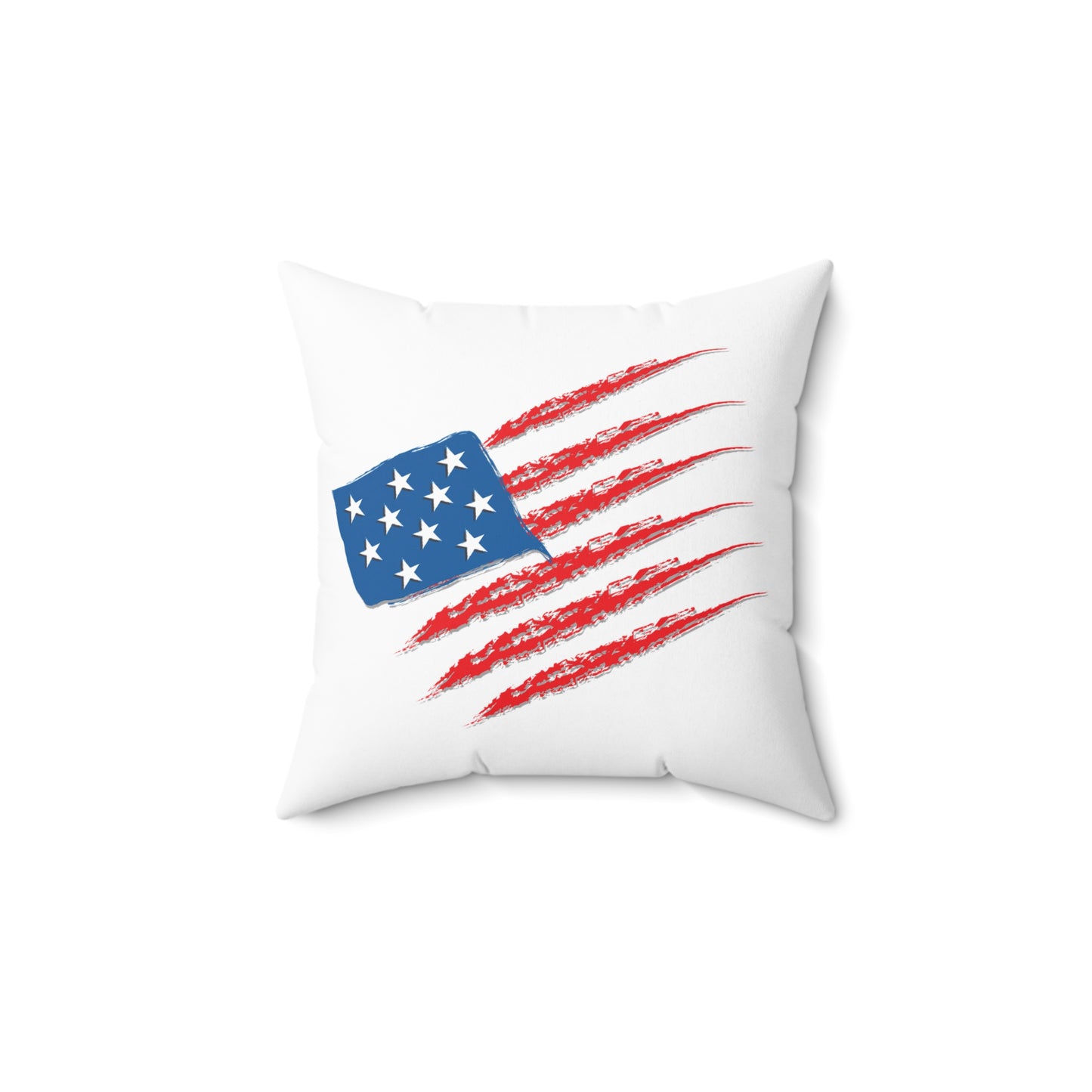Patriotic Square Pillow, Home Decor, Americana Accent Cushion, Independence Day Gift, Red White Blue Throw Pillow