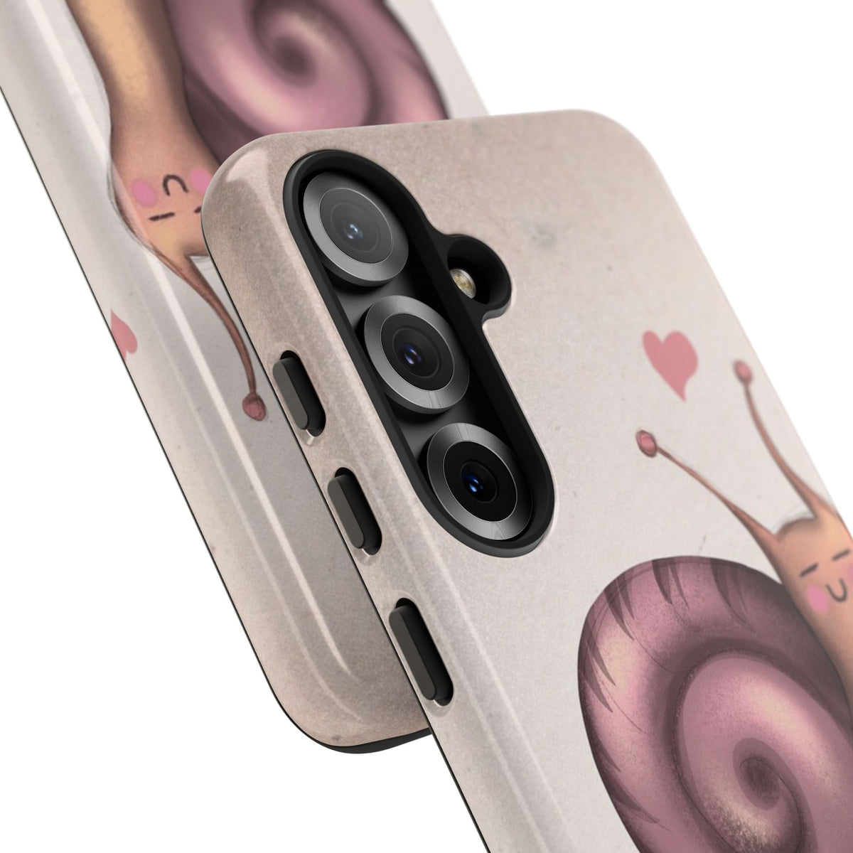 Cute Snail Phone Case — Pink Heart Cartoon Protective iPhone Cover