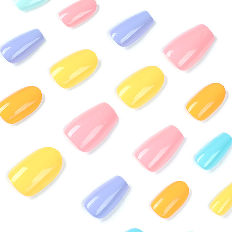 Press-on nails wholesale five-color removable manicure short ballet medium round double spell manicure patch – Image 3