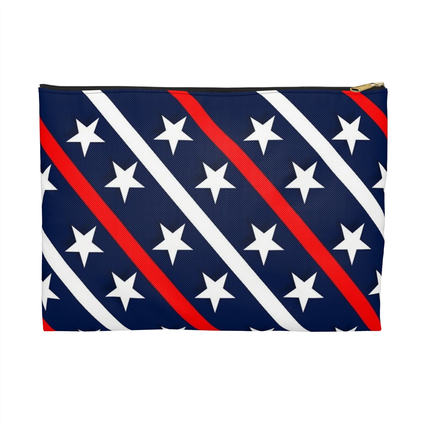 Patriotic Accessory Pouch Starry Stripes, Cosmetic Bag, Travel Organizer, Gift for Independence Day, Summer Accessory