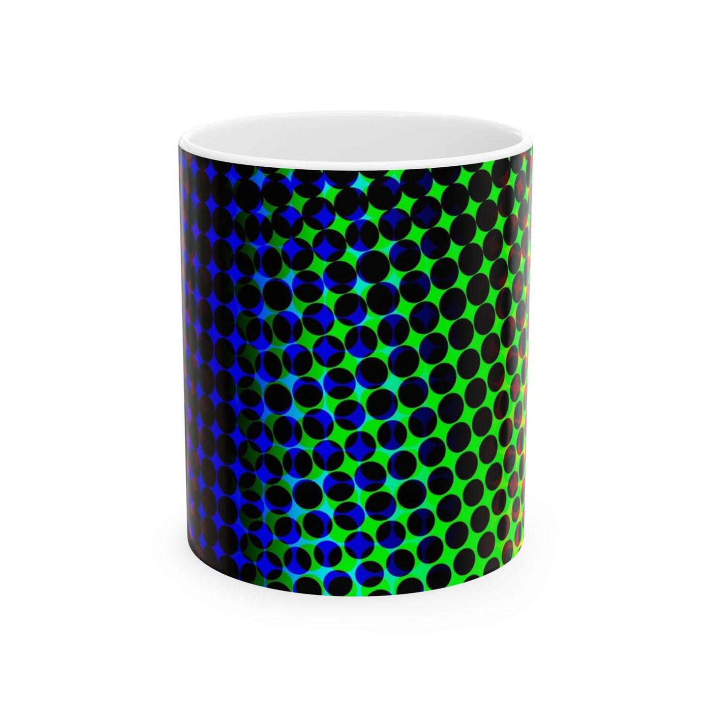 Vibrant Patterns Ceramic Mug, Unique Coffee Cup, Colorful Drinkware