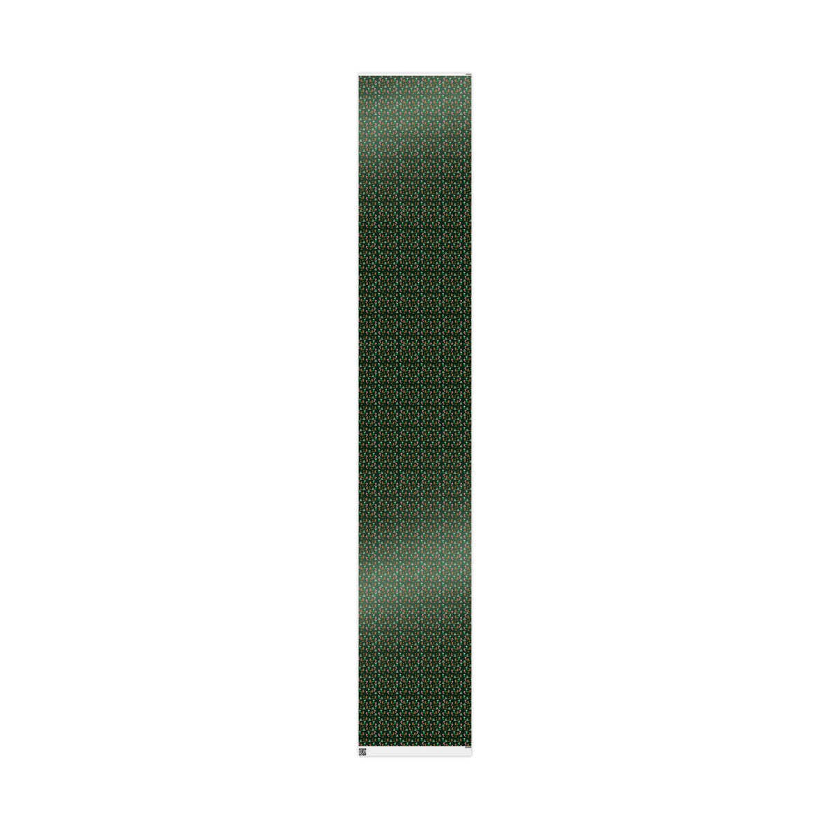 Christmas Wrapping Paper Roll — Gingerbread & Candy Cane Pattern on Dark Green