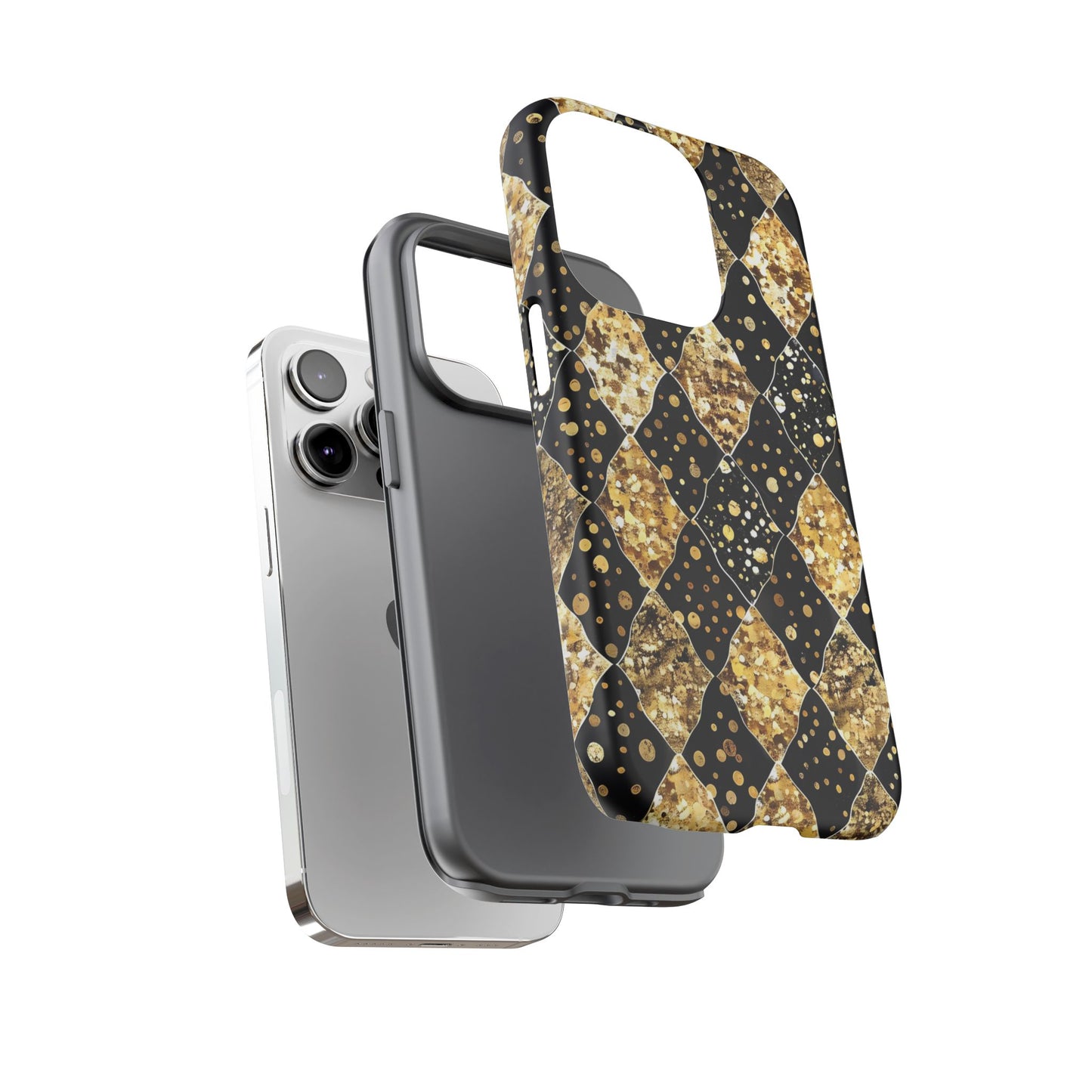 Elegant Gold & Black Phone Case for Tough Protection