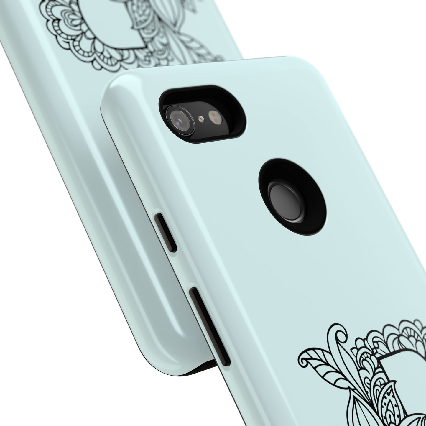 Personalized Tough Phone Case- Letter B, Floral Monogram Cell Phone Cover, Custom Protective Case, Unique Gift, Birthday, Graduation