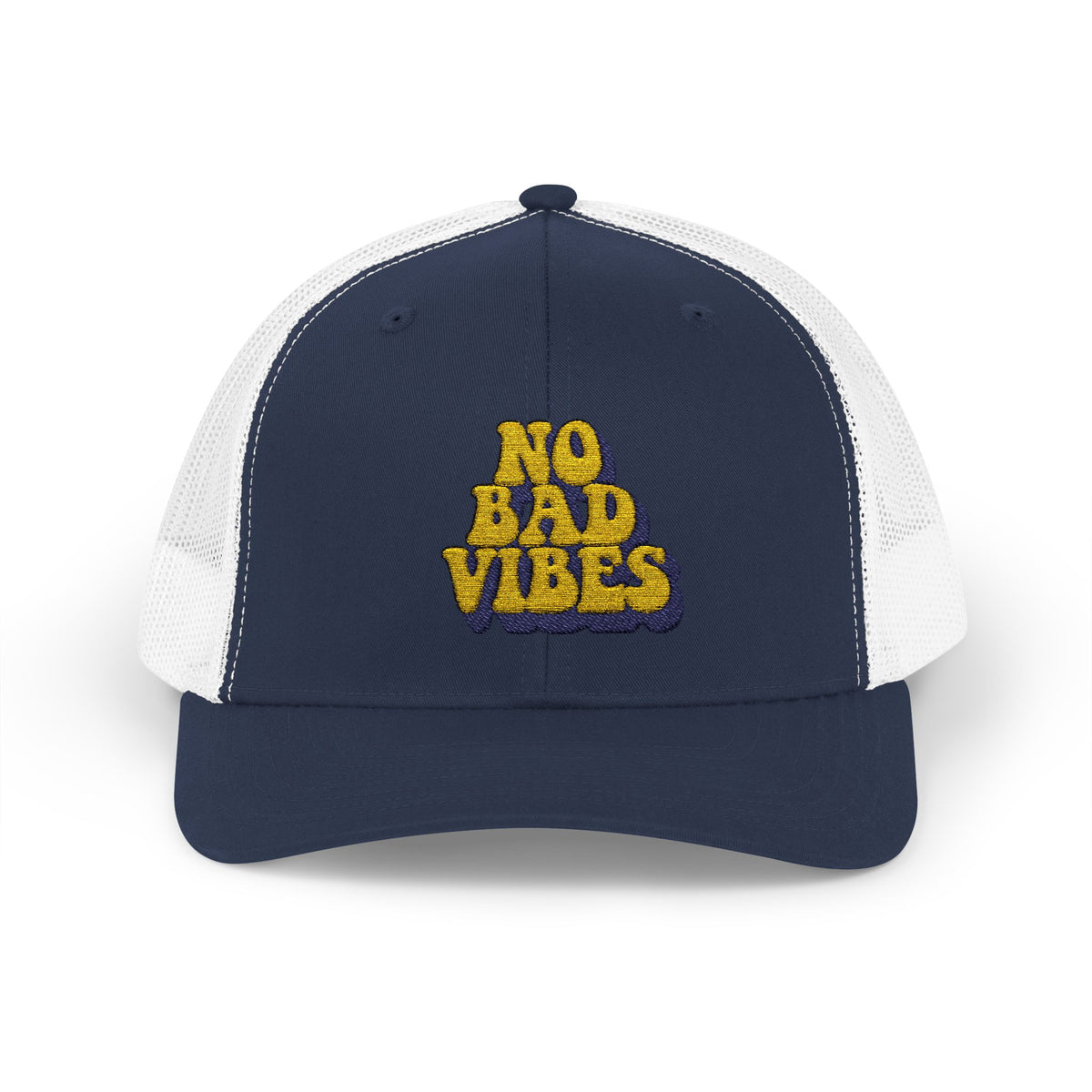 No Bad Vibes Snapback Trucker Cap | Casual Summer Hat, Gift for Her, Trendy Accessory, Outdoor Fun, Festival Wear