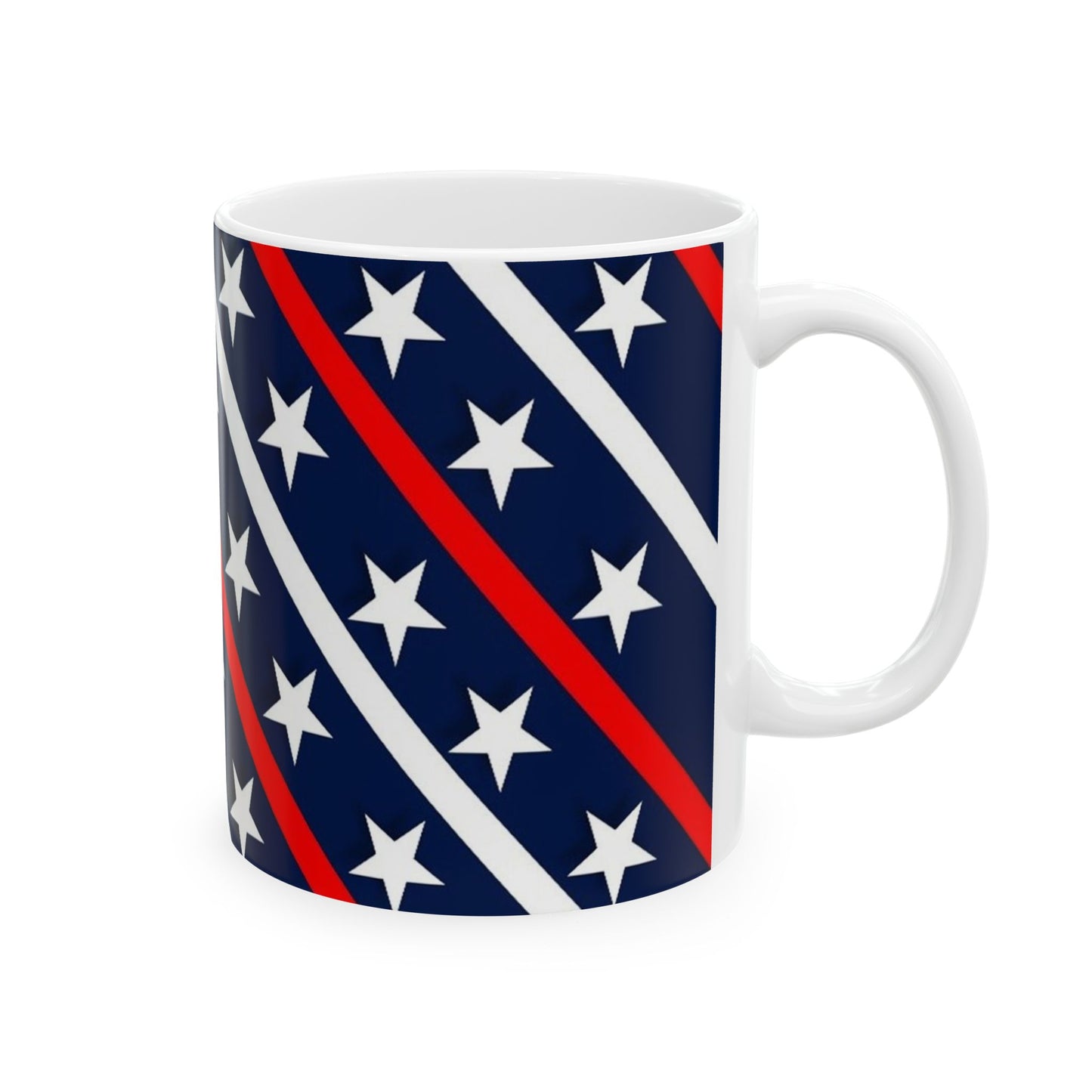 Patriotic Ceramic Mug - Perfect for Independence Day, Veteran's Day, Coffee Lovers, Gift for Him/Her, Kitchen Decor