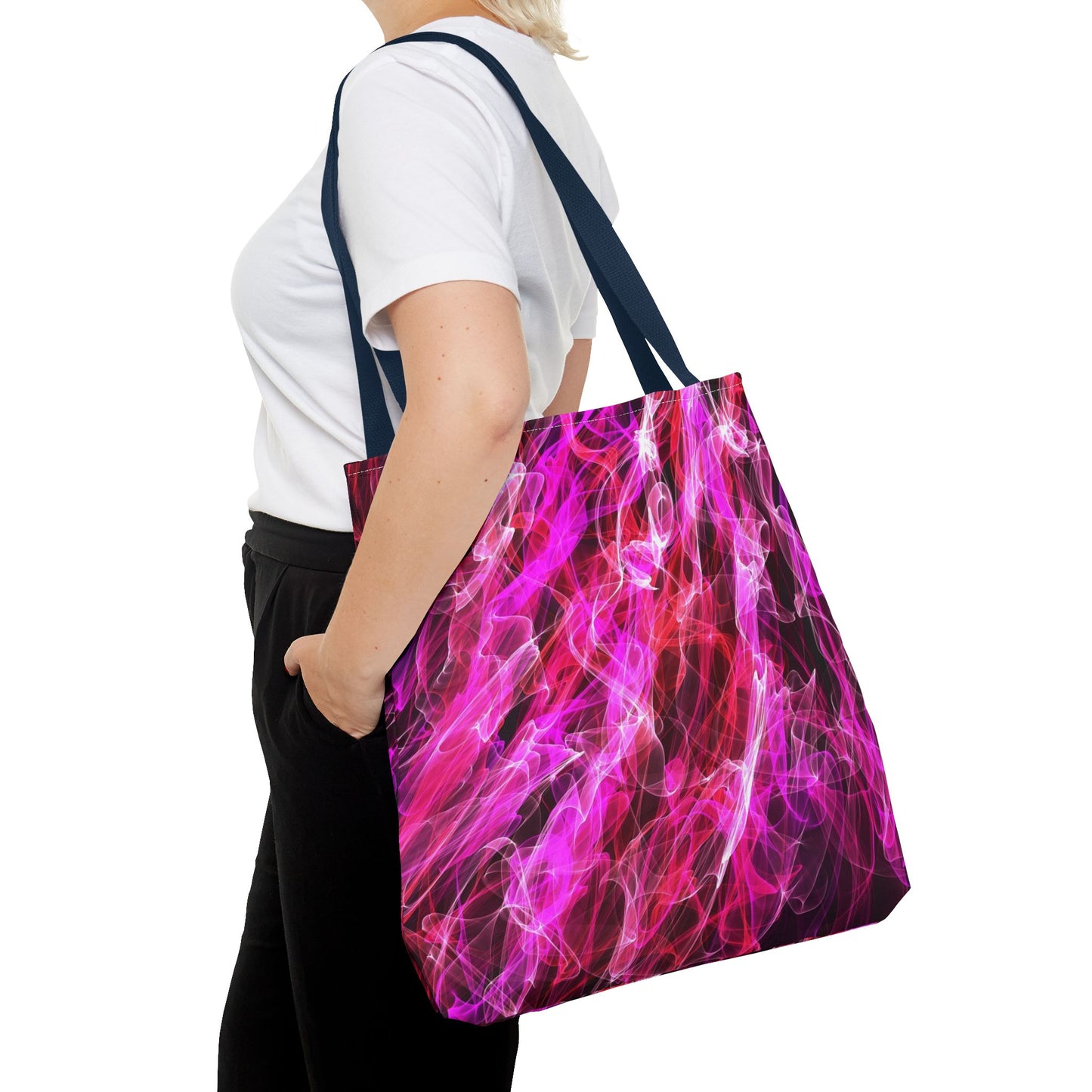 Vibrant Abstract Tote Bag, Colorful Shopping Bag