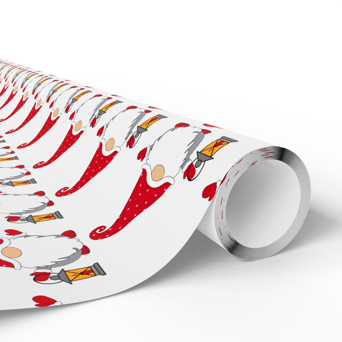 Christmas Gnome Wrapping Paper — Repeating Red Gnome Pattern for Holiday Gift Wrap