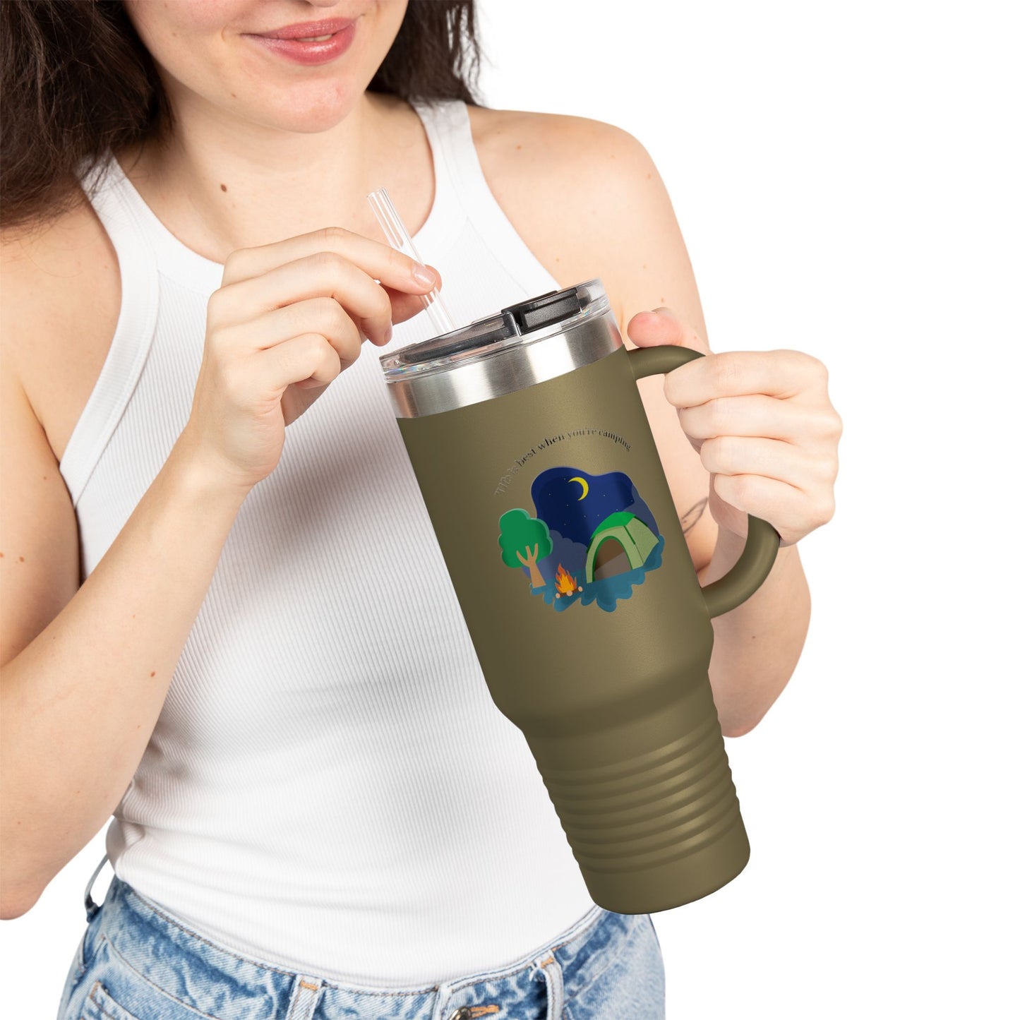 Insulated Travel Mug for Adventurers | 40oz Camping Coffee Mug, Travel Tumbler, Outdoor Drinkware, Gift for Hikers, Nature Lovers