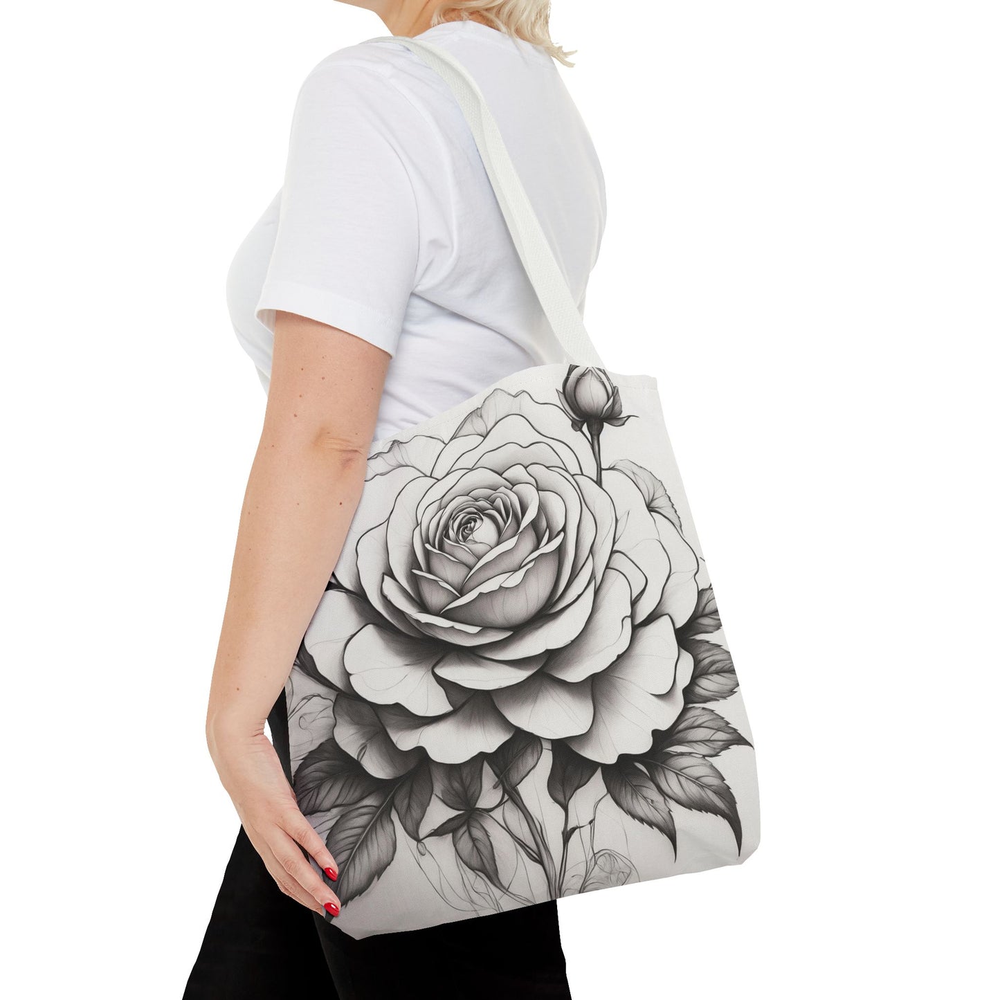 Elegant Floral Tote Bag, Garden Lover Gift, Shopping Bag, Art Print Tote, Mother's Day Gift, Eco-Friendly Canvas Bag