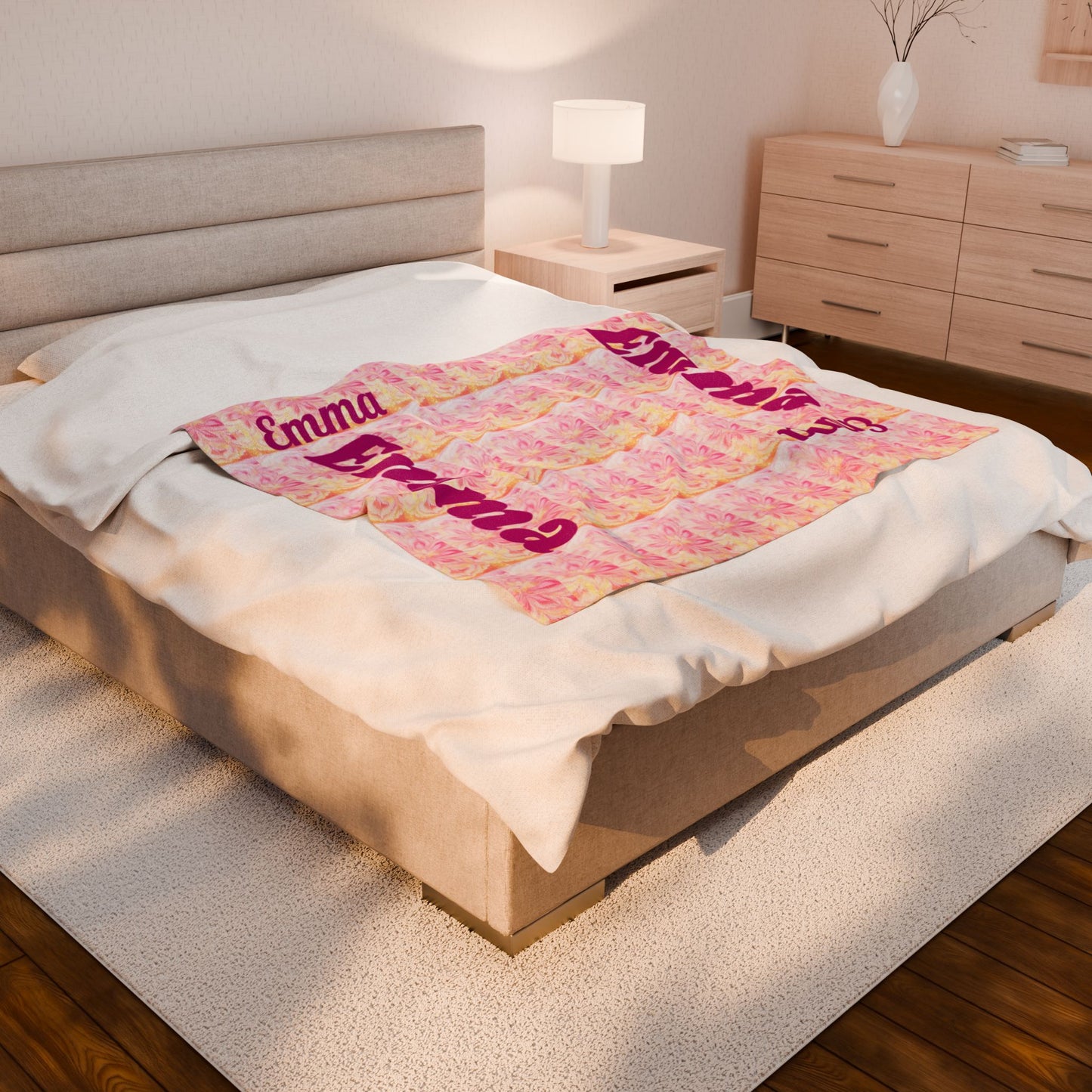 Personalized Velveteen Plush Blanket for Cozy Nights - Emma
